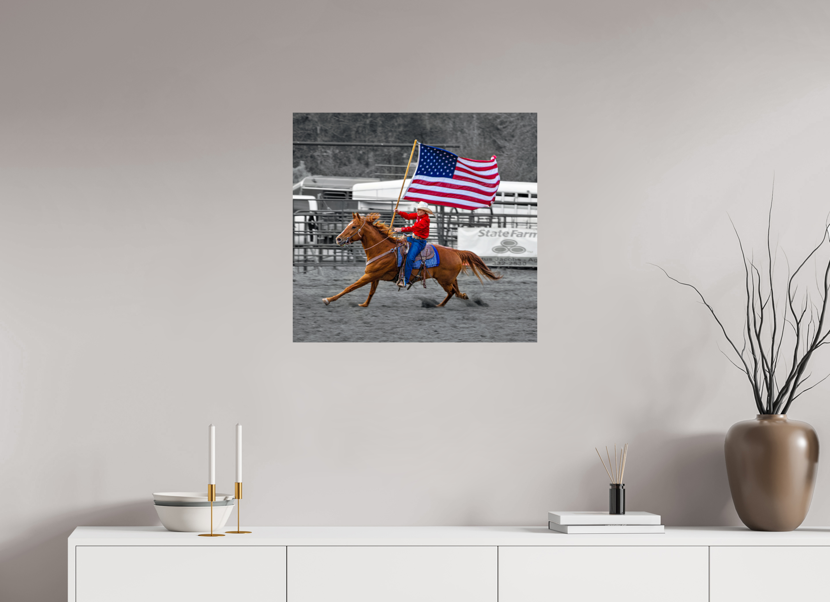 25.6 x 24″, METAL America 250 Flag Rider 13