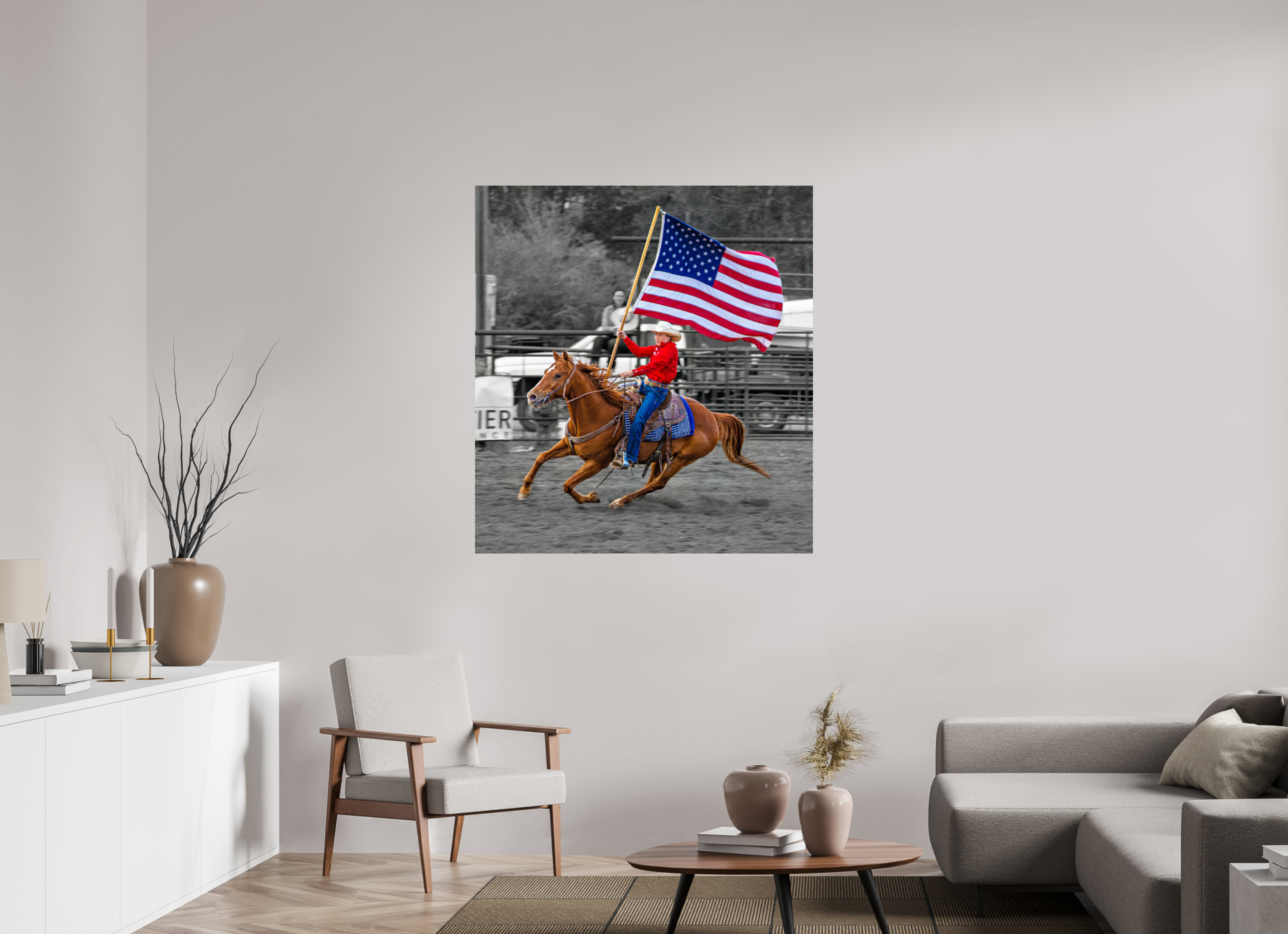 43 x 46.8″, METAL America 250 Flag Rider 17