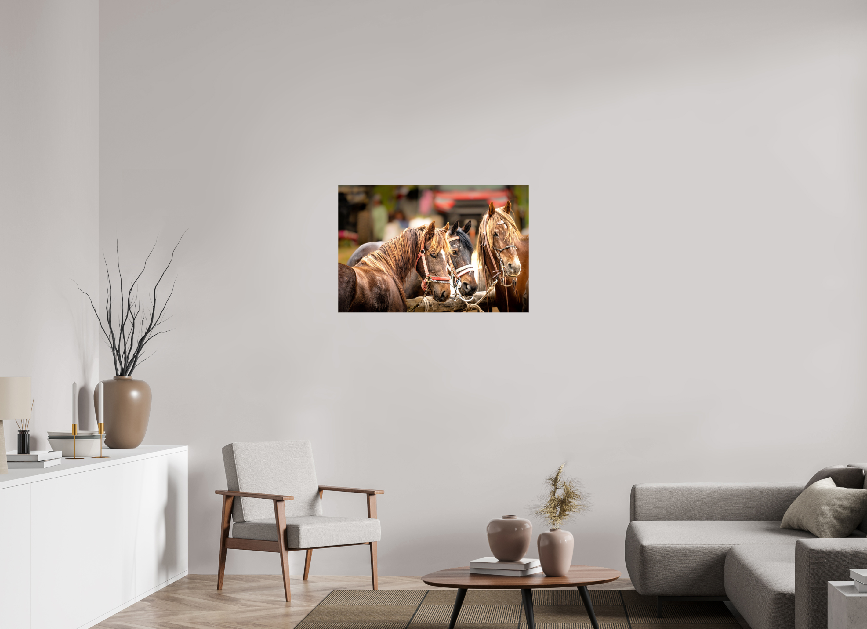 36 x 24″, METAL Pack Horse Trio