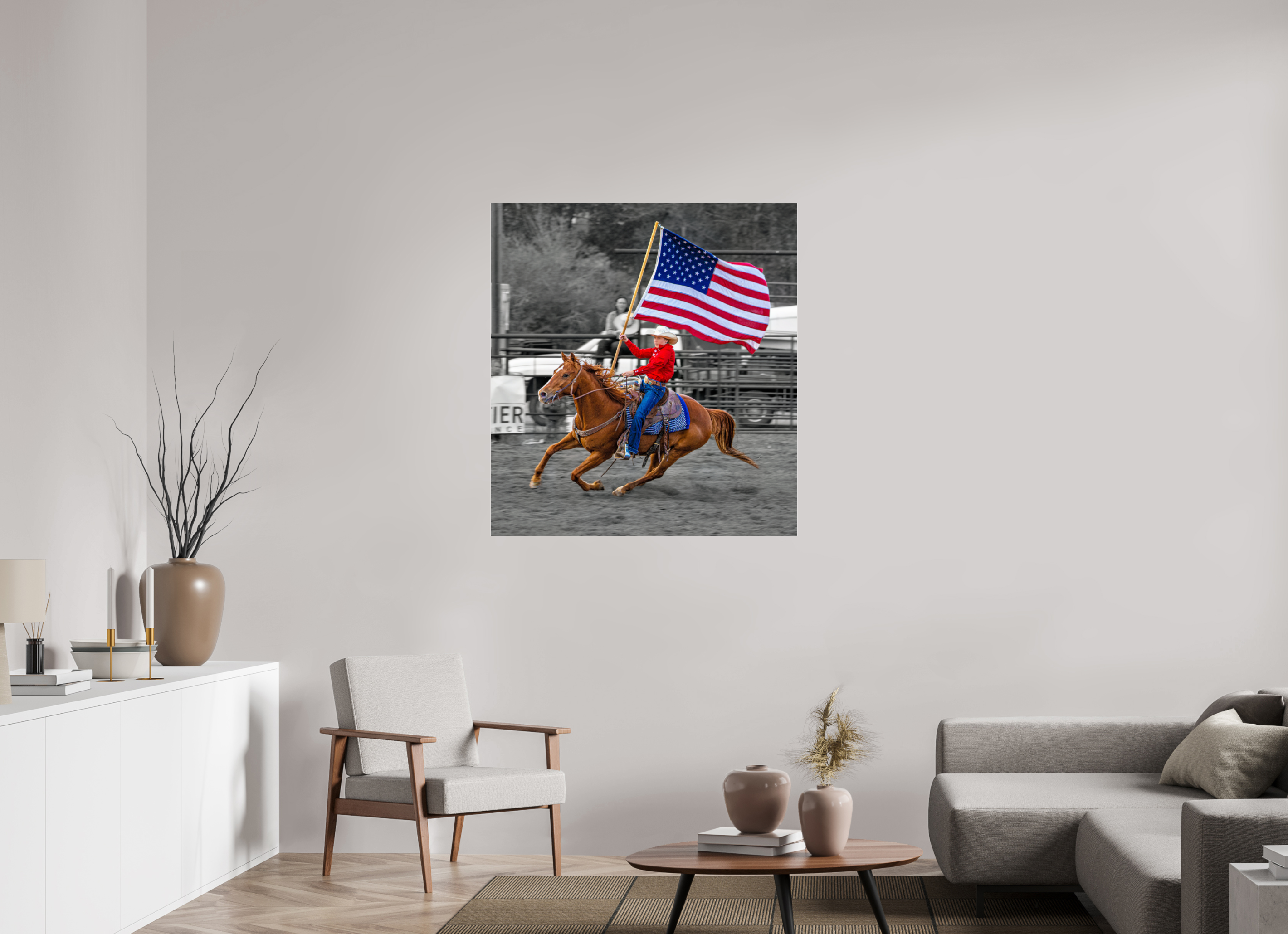39 x 42.4″, ACRYLIC America 250 Flag Rider 17