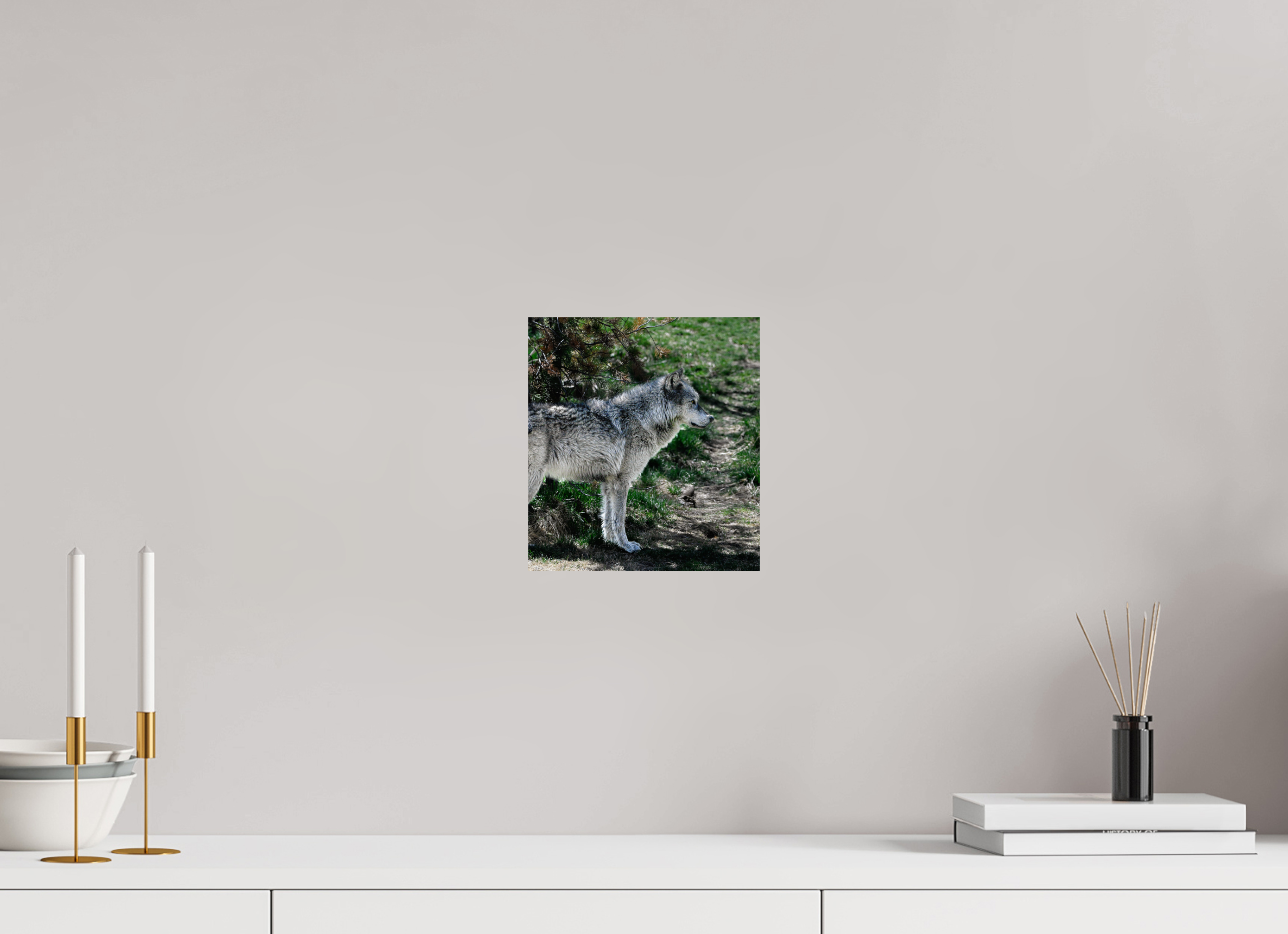 8 x 8.8″, METAL Wolf Standing