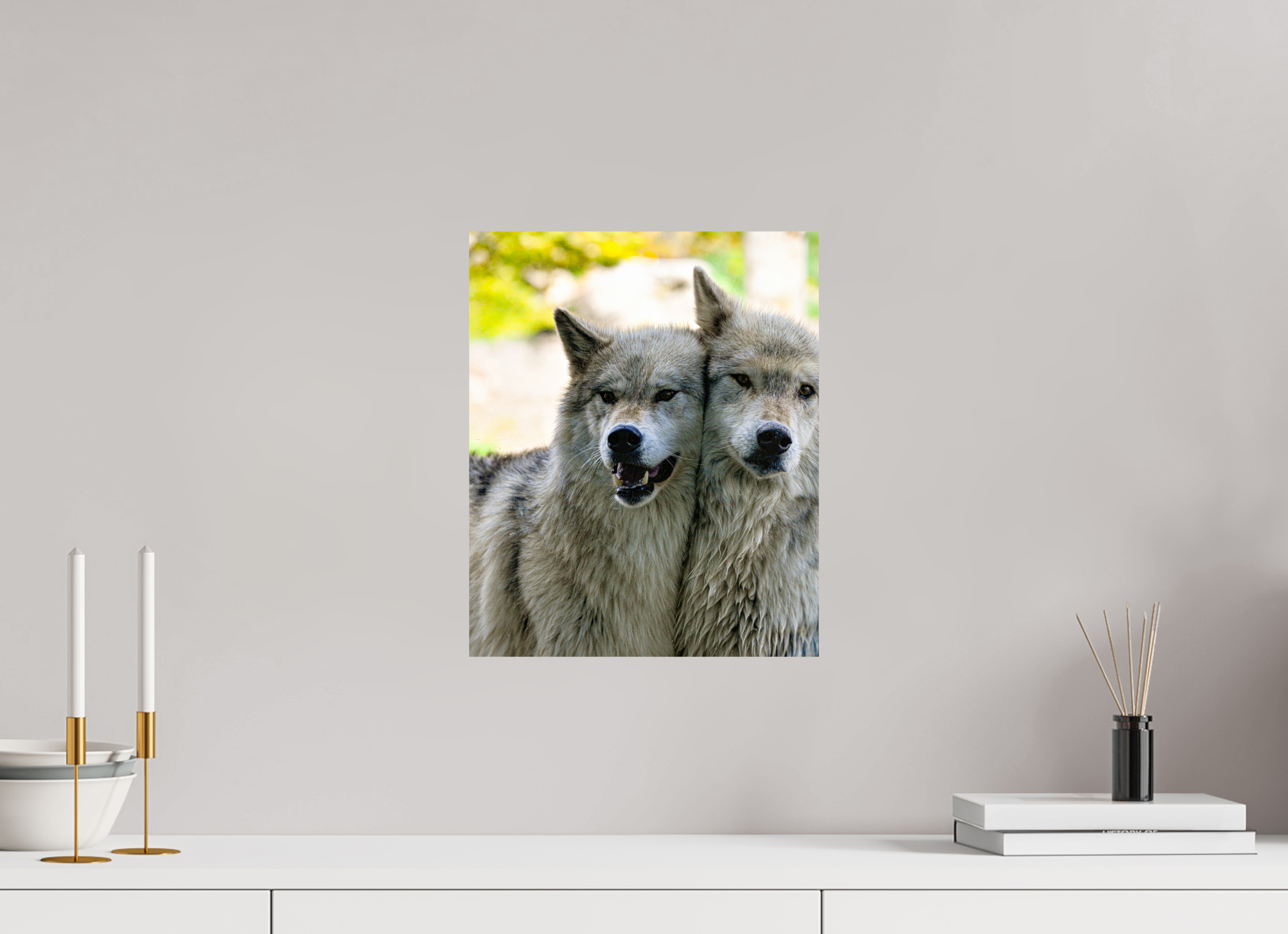 12 x 14.6″, METAL Wolf Friends