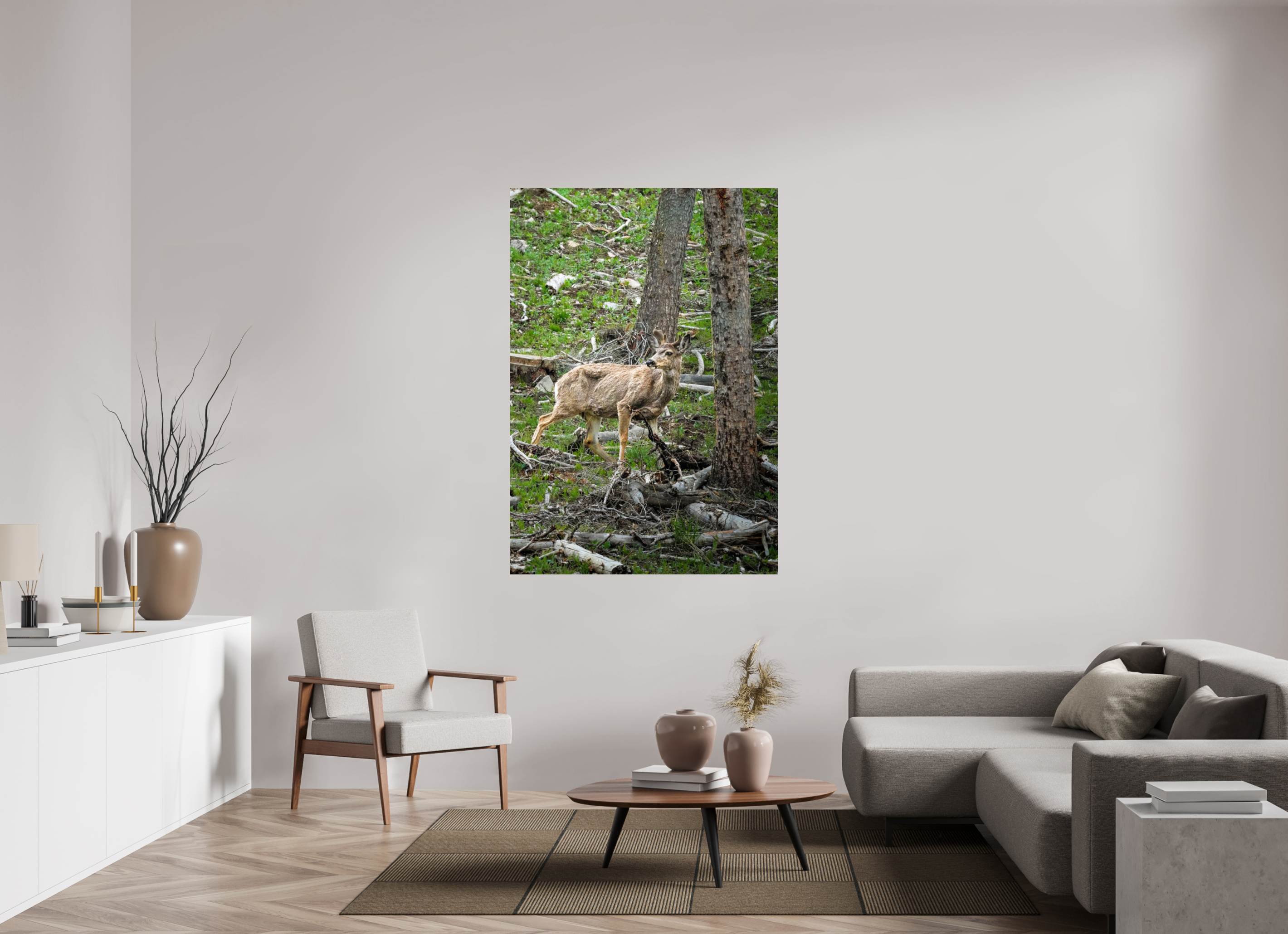 43 x 62″, METAL Deer