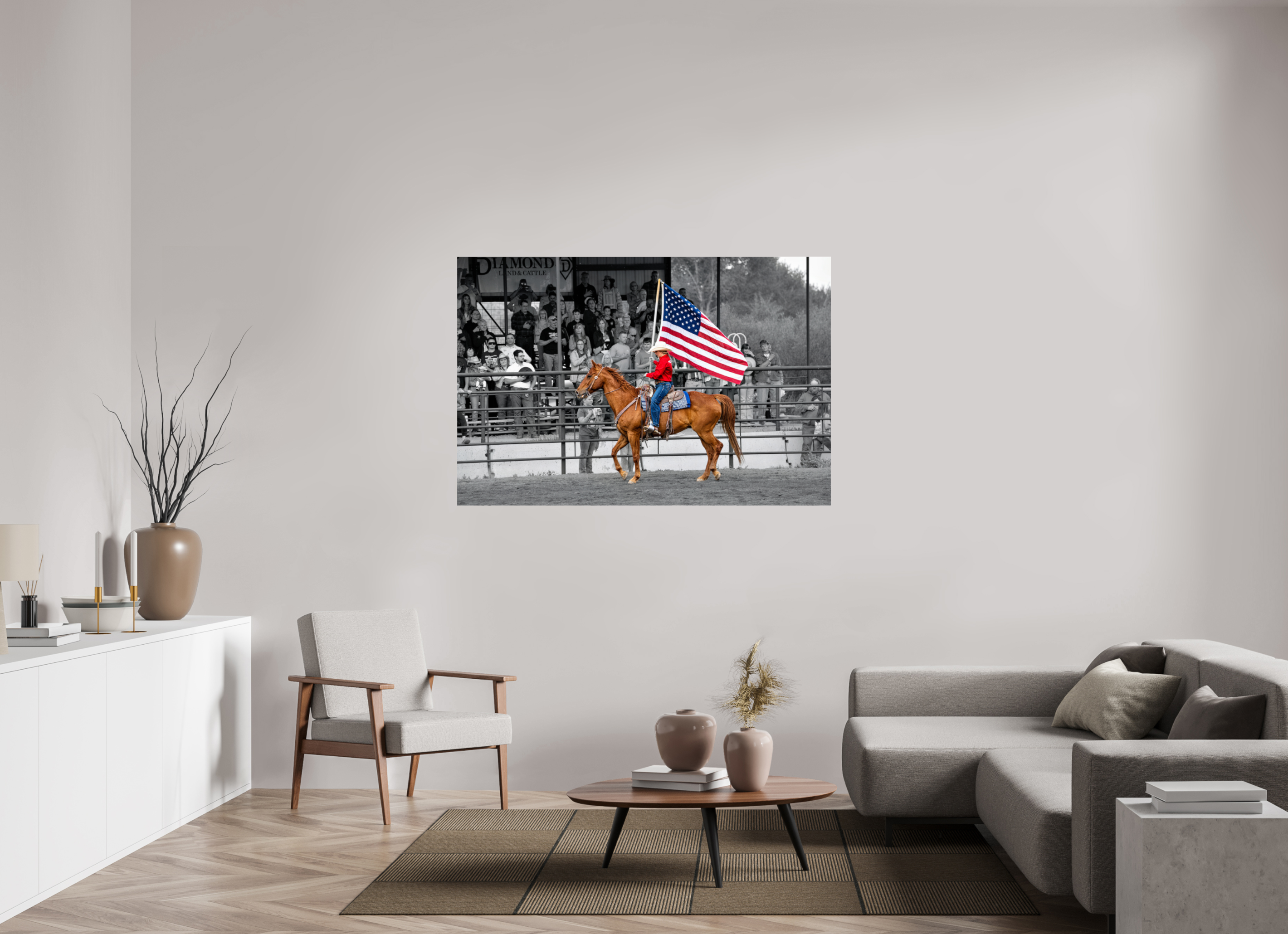 60 x 40″, ACRYLIC America 250 Flag Rider 2