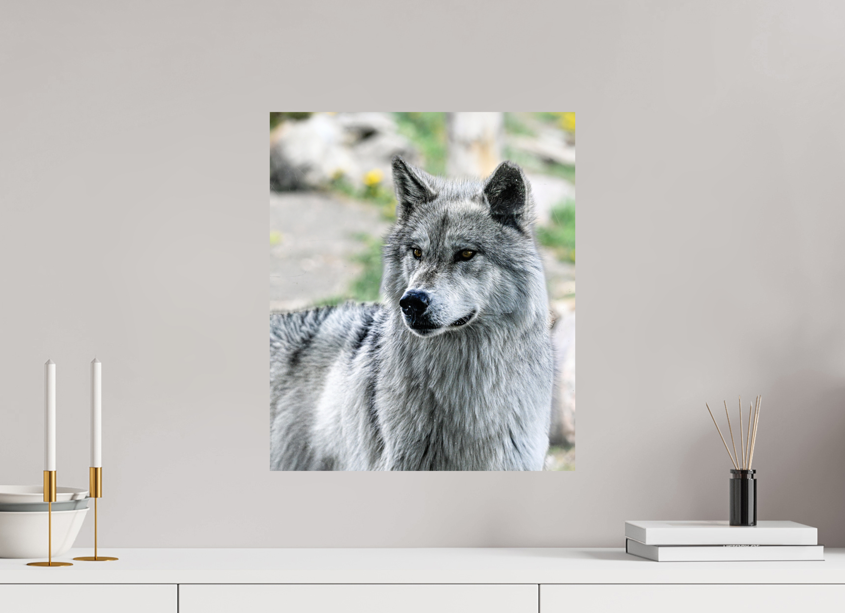 16 x 18.8″, METAL Wolf Portrait