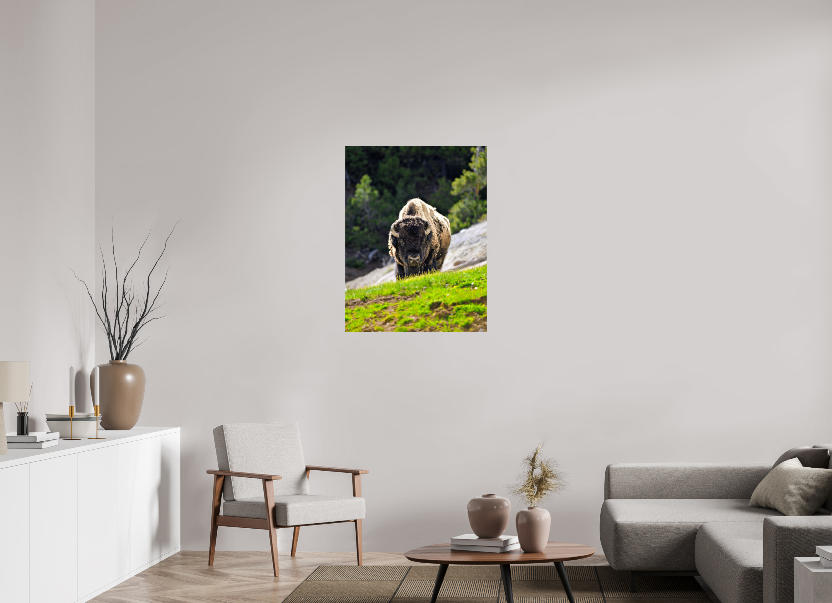 28 x 36.7″, PHOTO PAPER Bison Portrait
