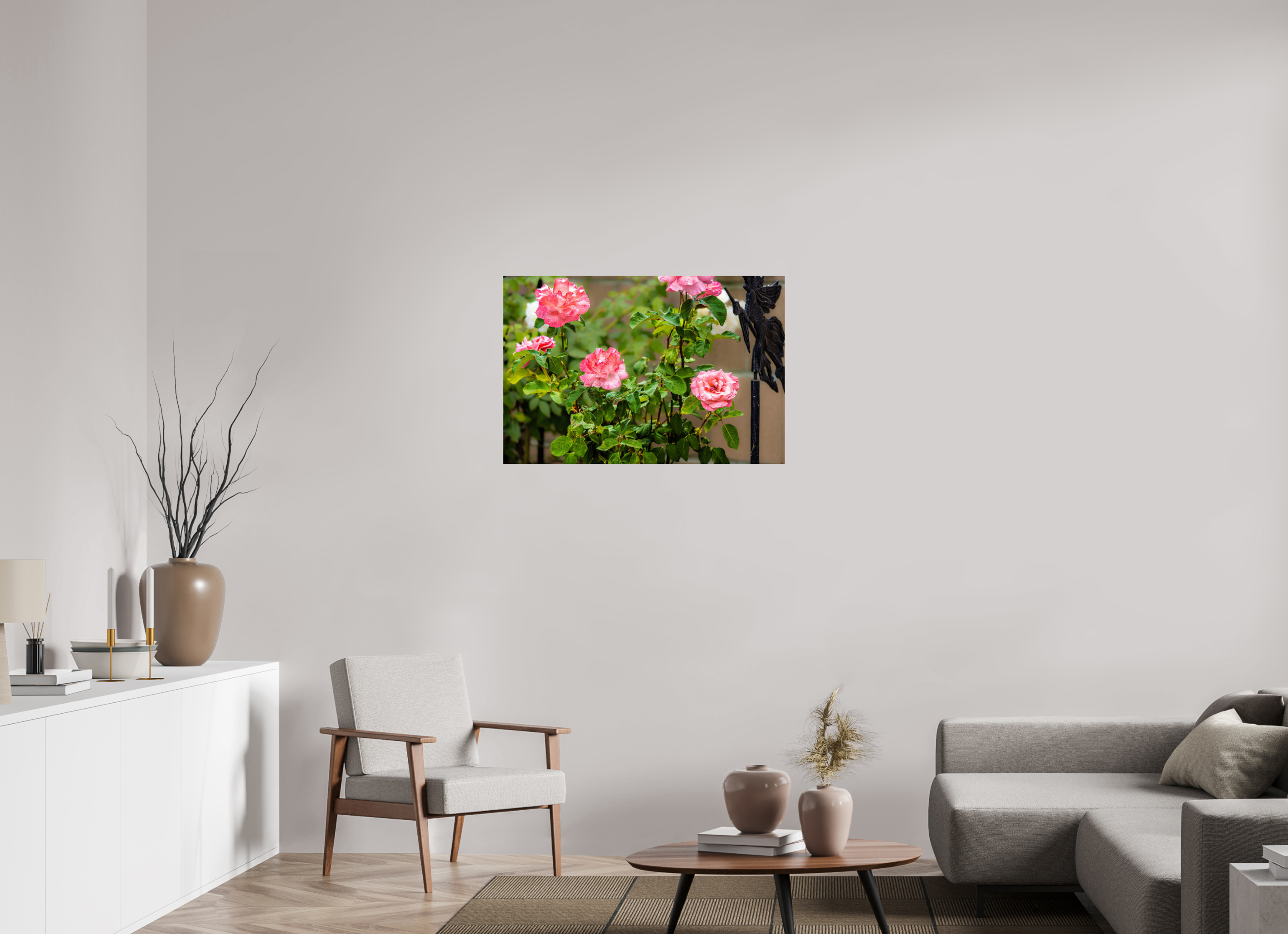 36 x 24″, PHOTO PAPER Pink Rose Bush