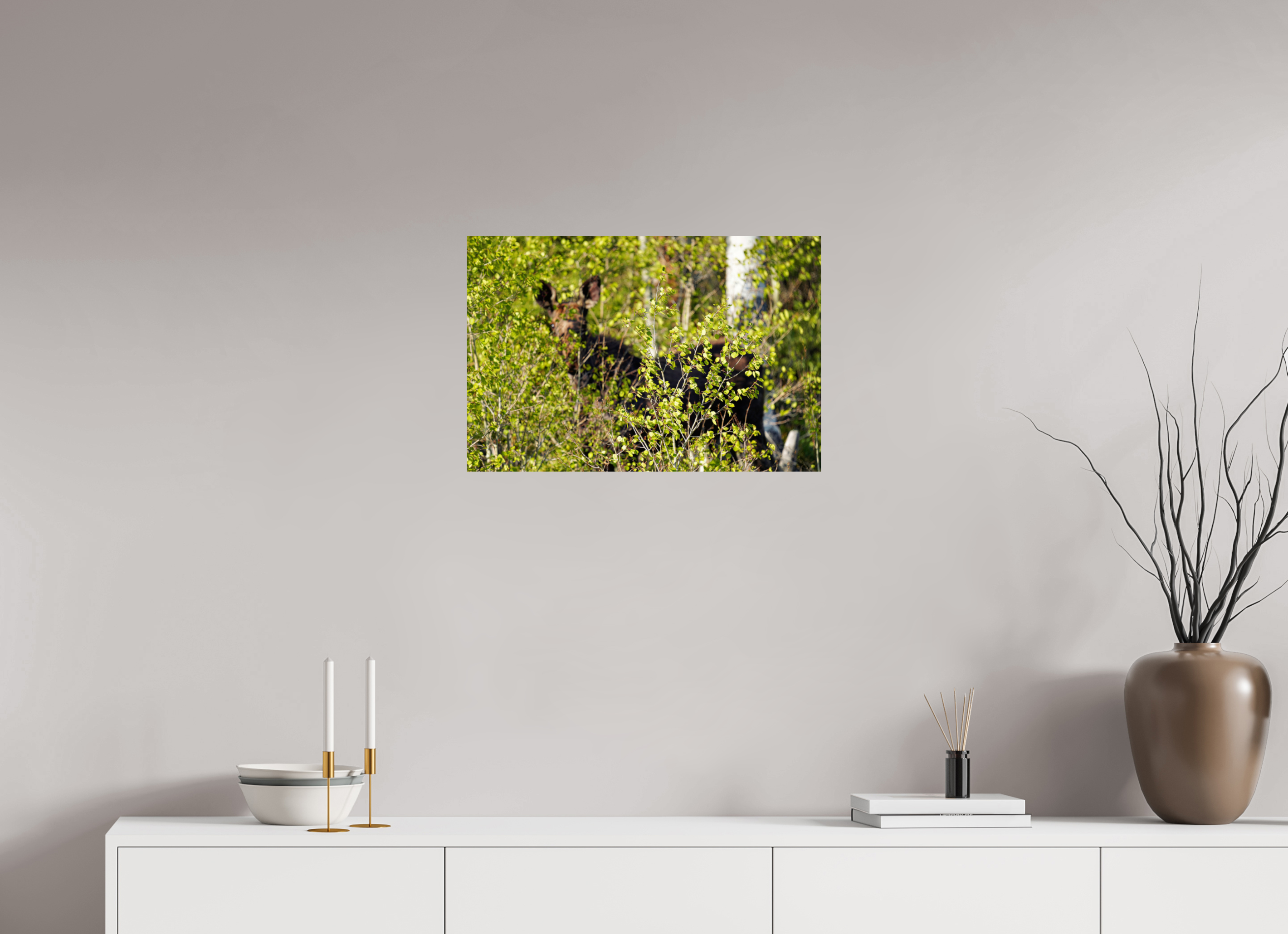 24 x 16″, PHOTO PAPER “Peek a Boo” Moose
