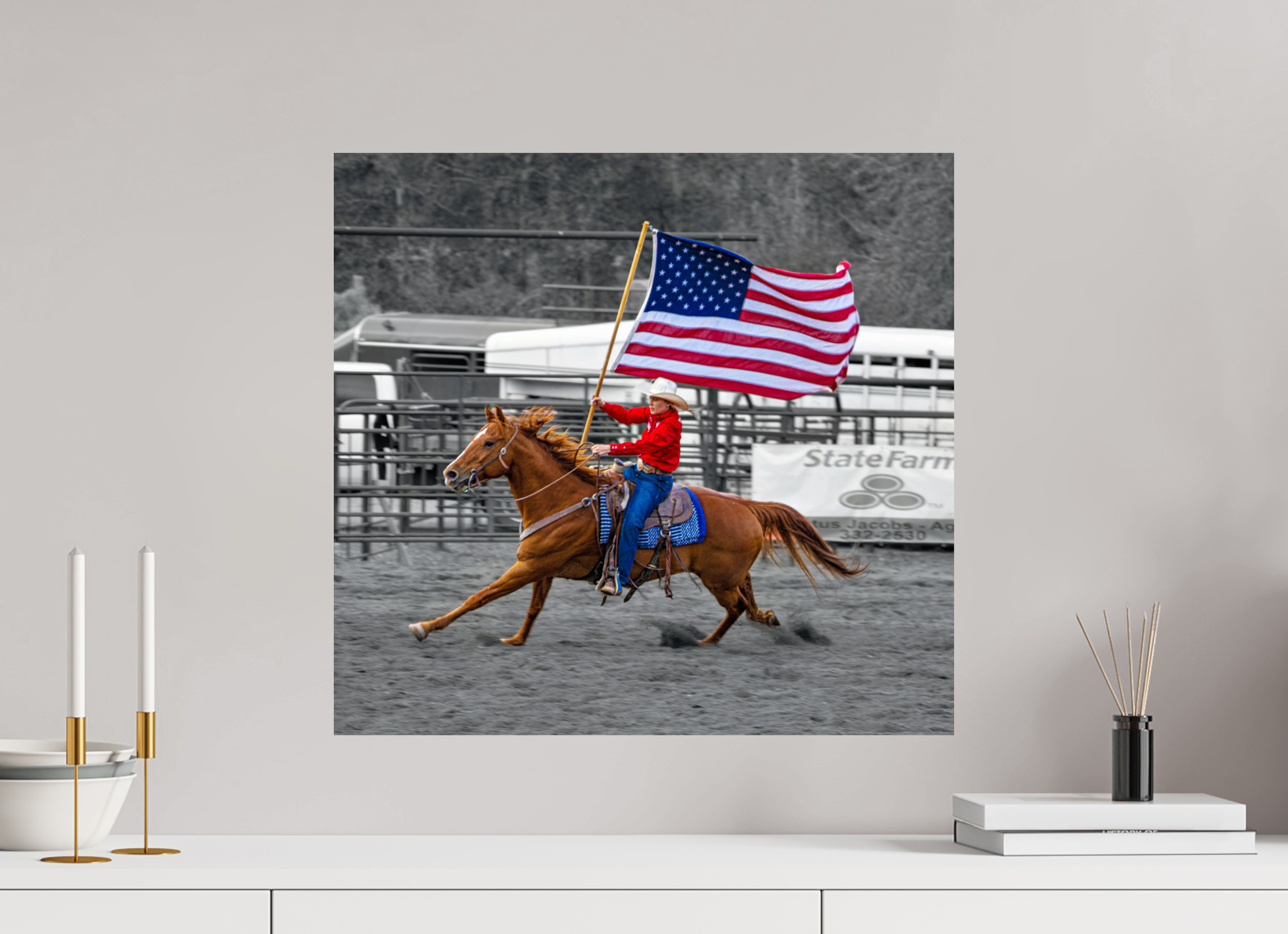 21.3 x 20″, METAL America 250 Flag Rider 13