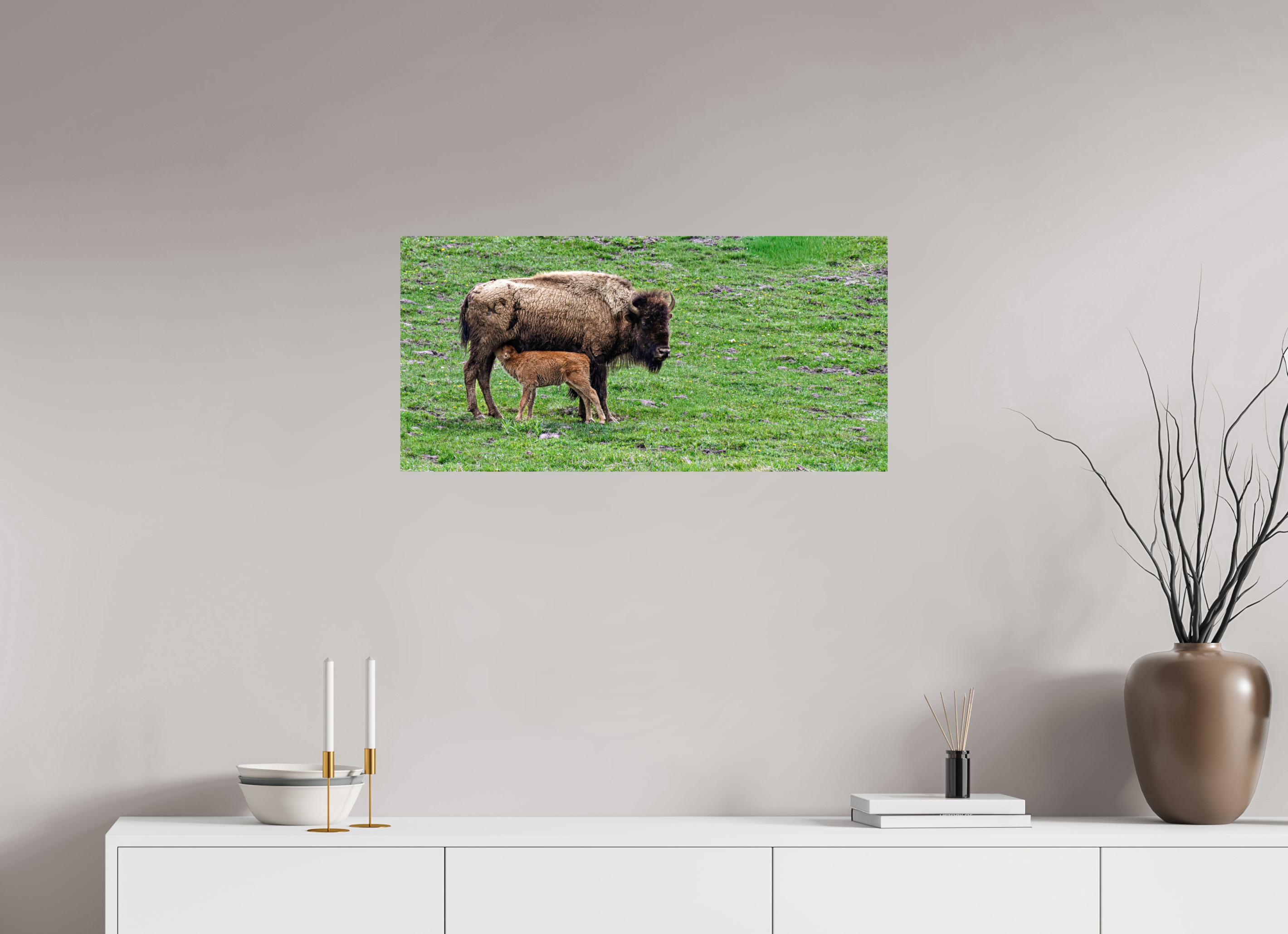 33.1 x 16″, PHOTO PAPER Red Dog Nursing