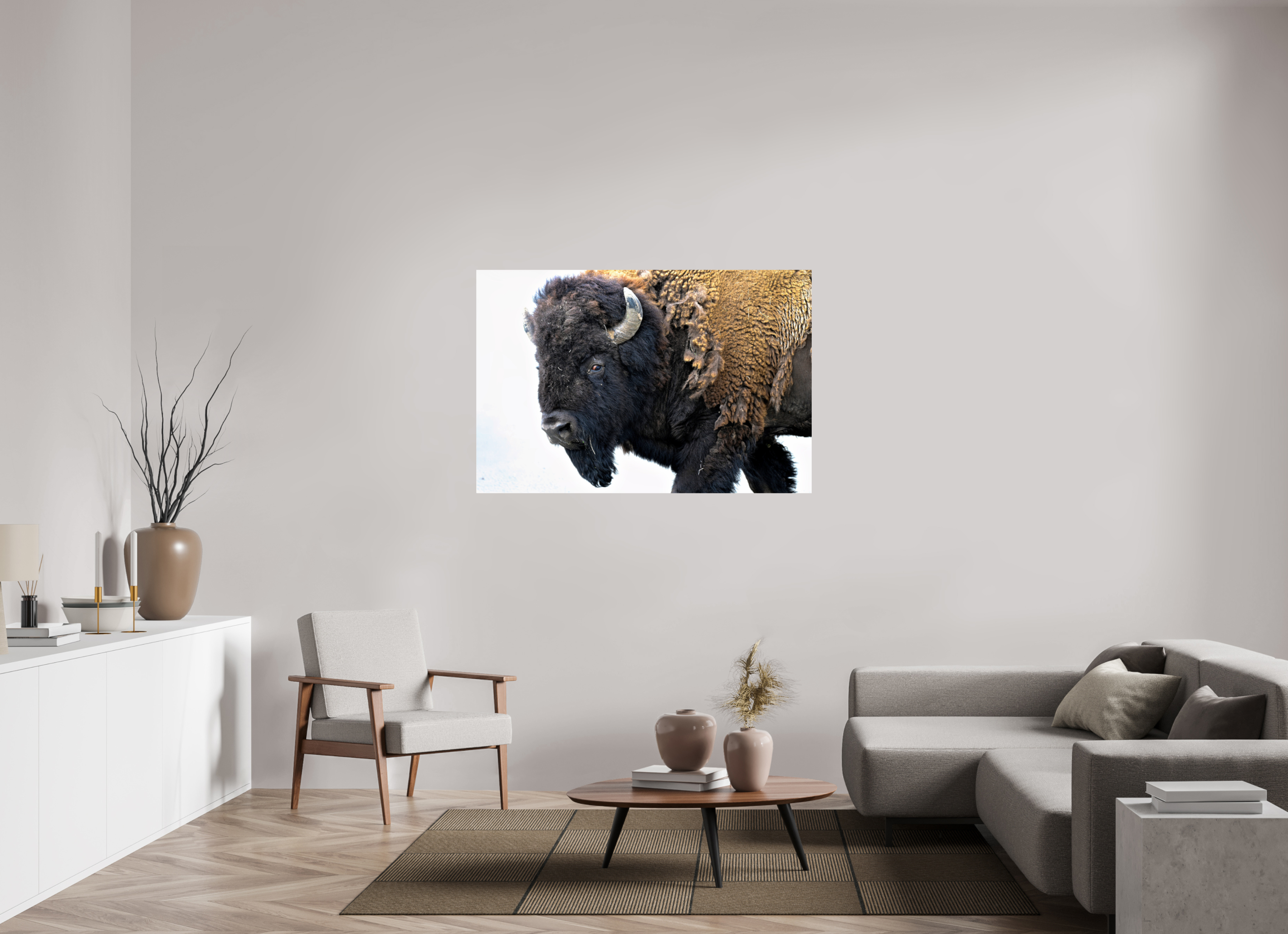 54 x 36″, PHOTO PAPER Bison Side eye