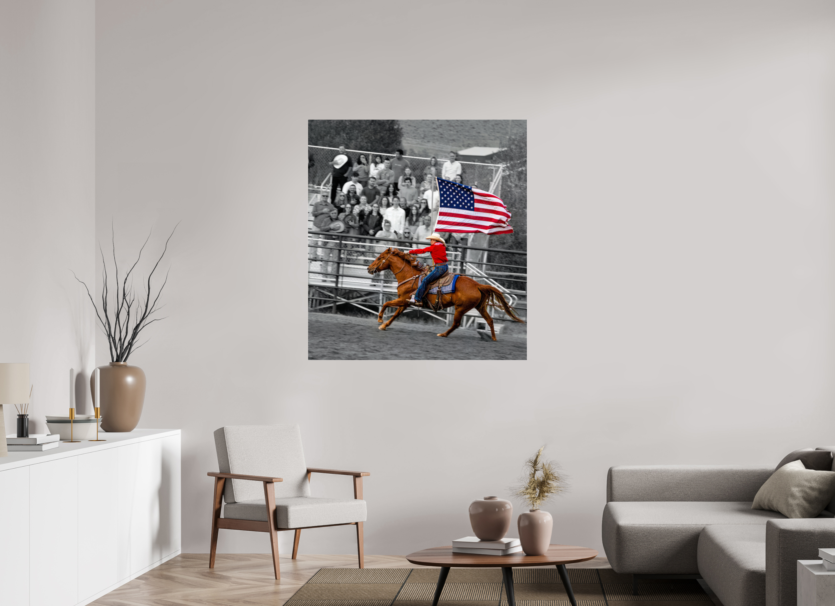 43 x 47.2″, ACRYLIC America 250 Flag Rider 1