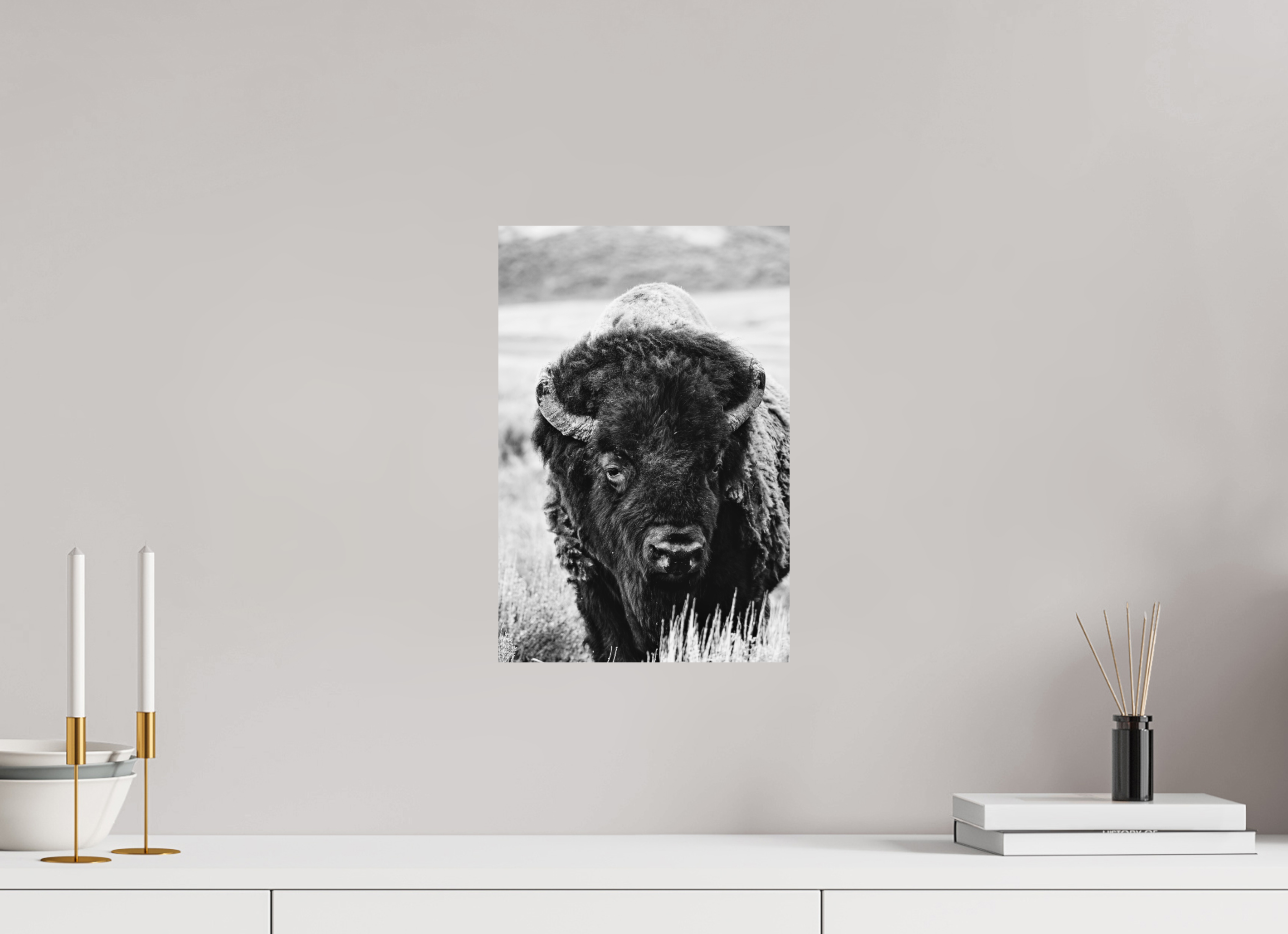 10 x 15″, METAL Bison Monochrome Portrait