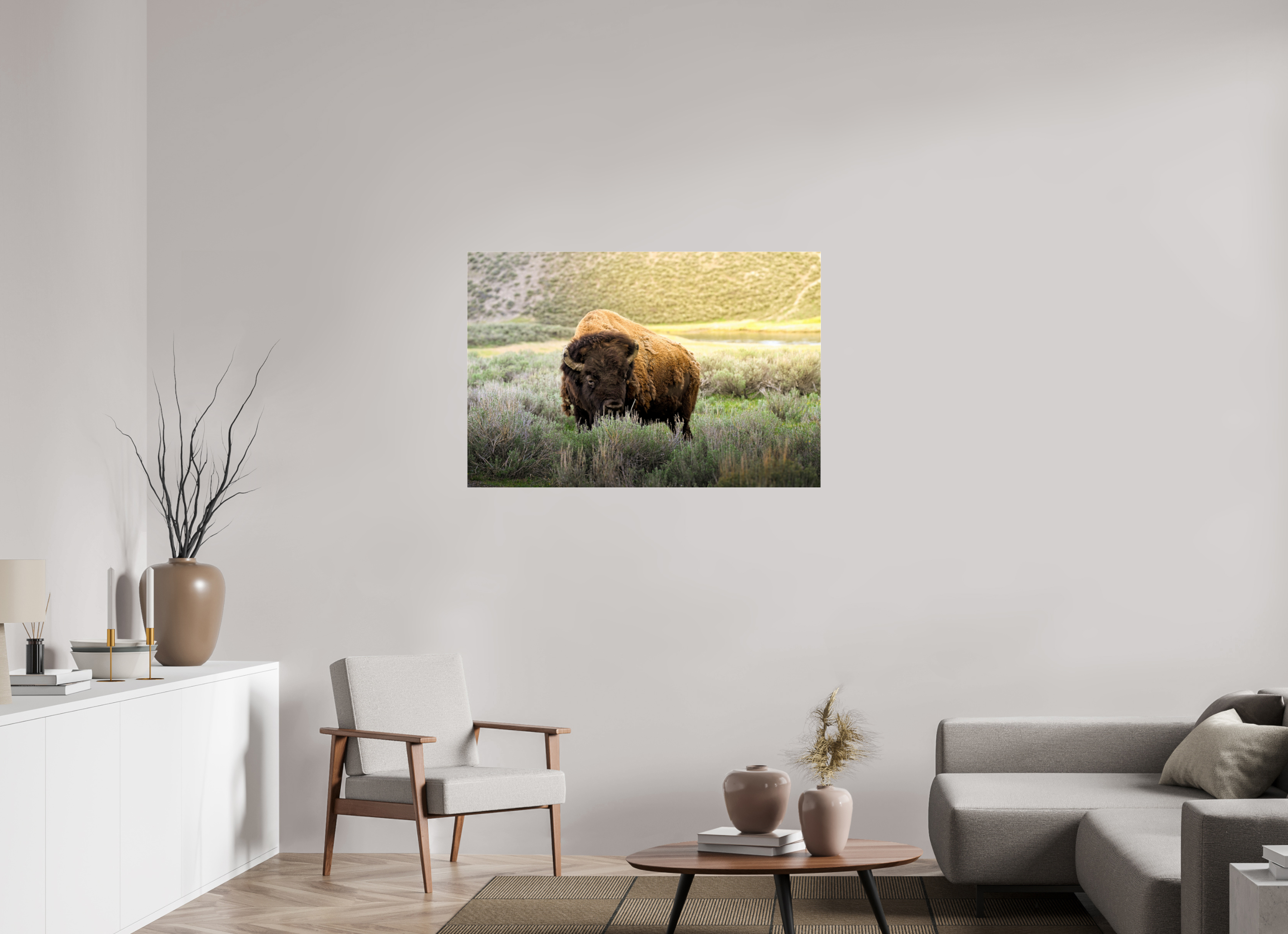 45 x 30″, ACRYLIC Bison