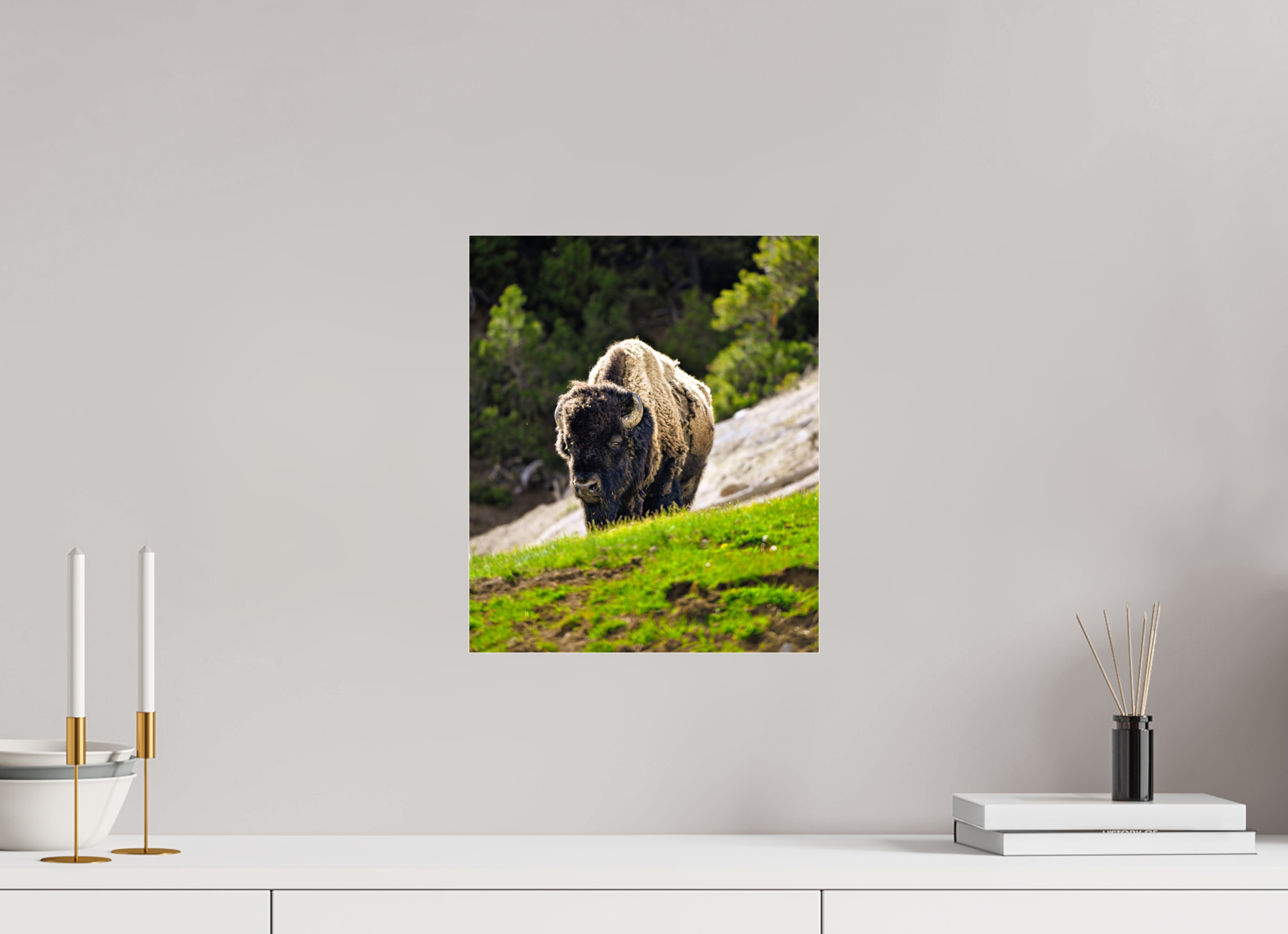 12 x 14.3″, ACRYLIC Bison Portrait