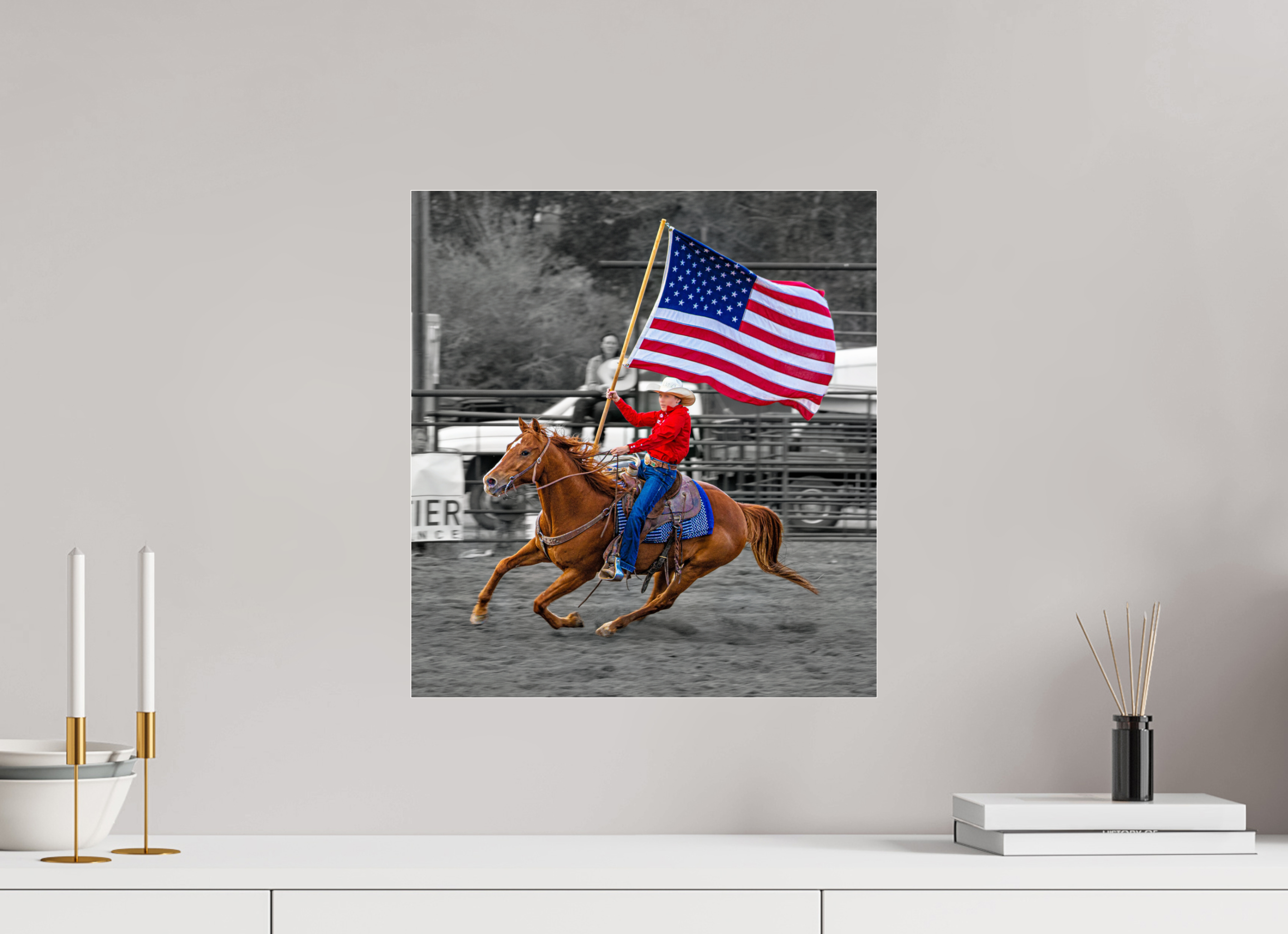 16 x 17.4″, ACRYLIC America 250 Flag Rider 17