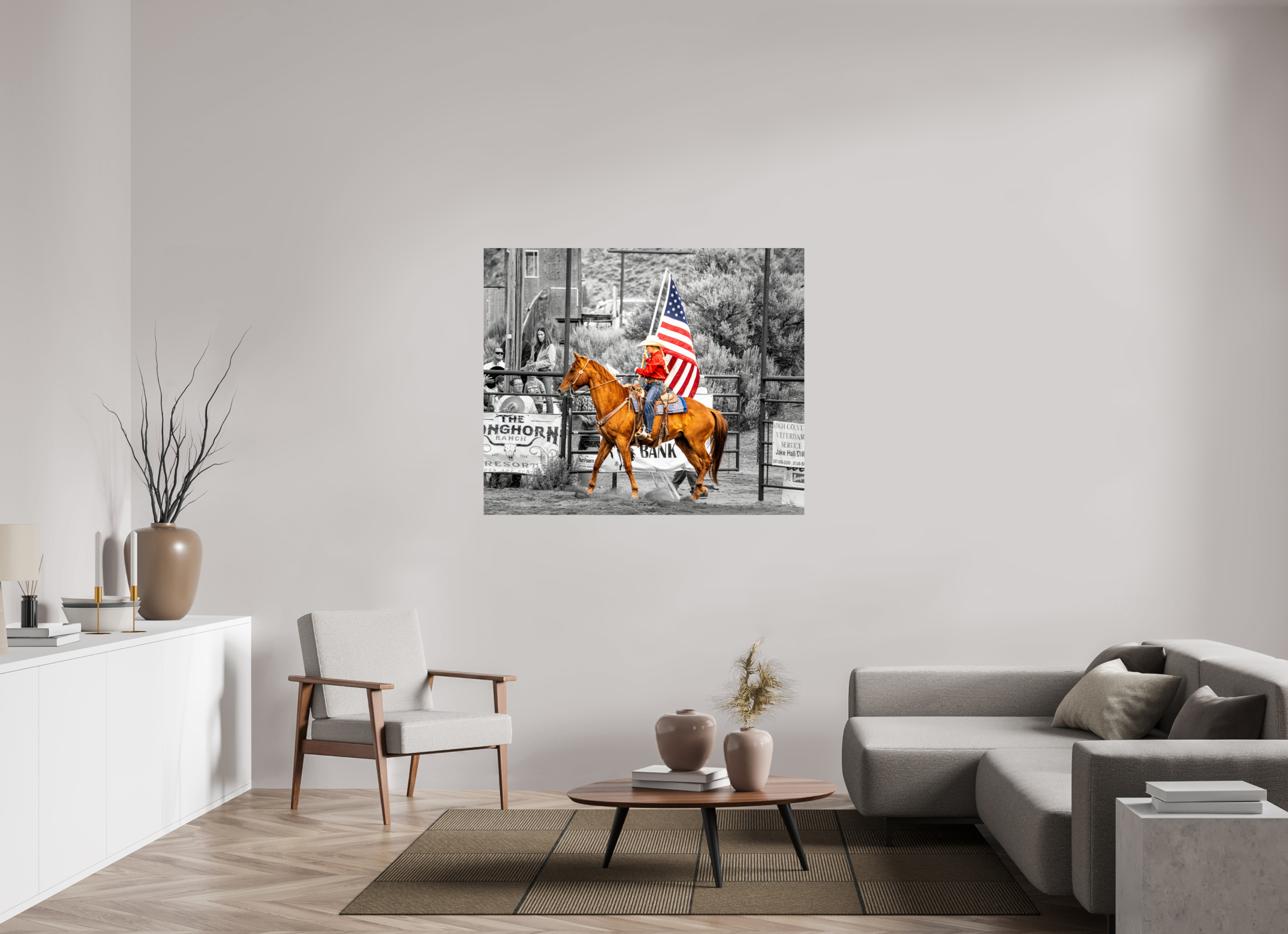 51.7 x 43″, PHOTO PAPER America 250 Flag Rider 5