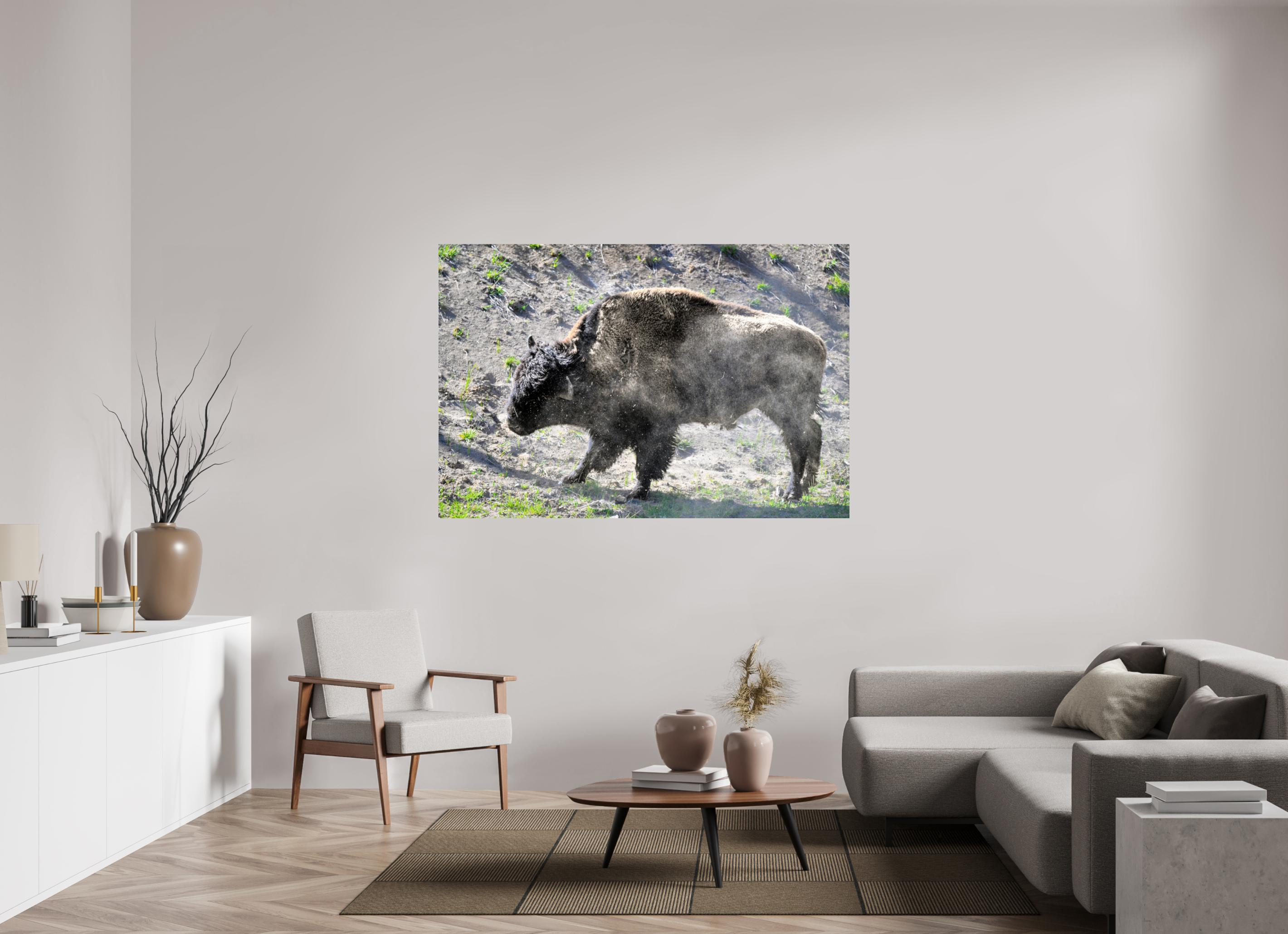 66 x 44″, METAL Bison Shake