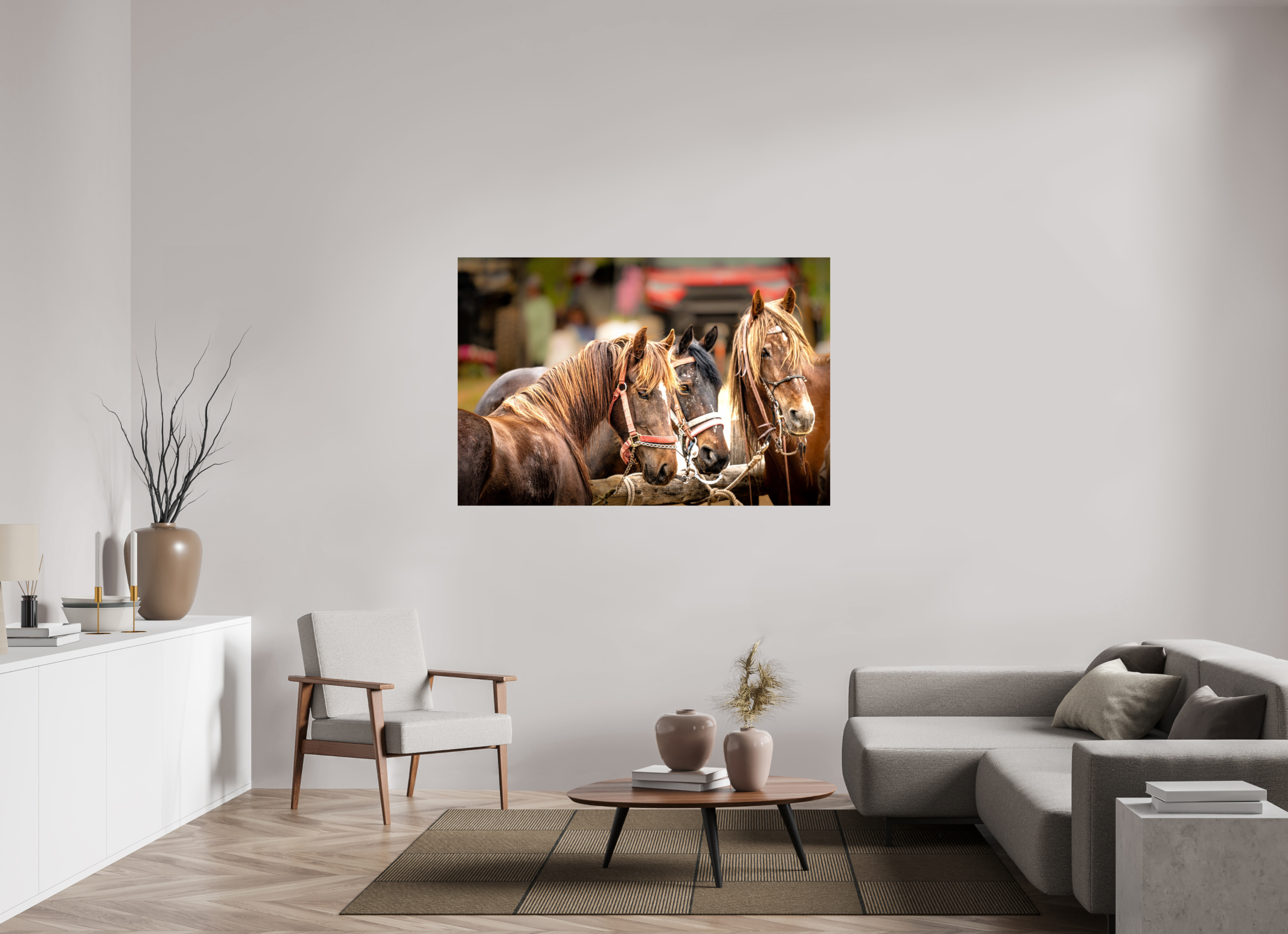 60 x 40″, PHOTO PAPER Pack Horse Trio