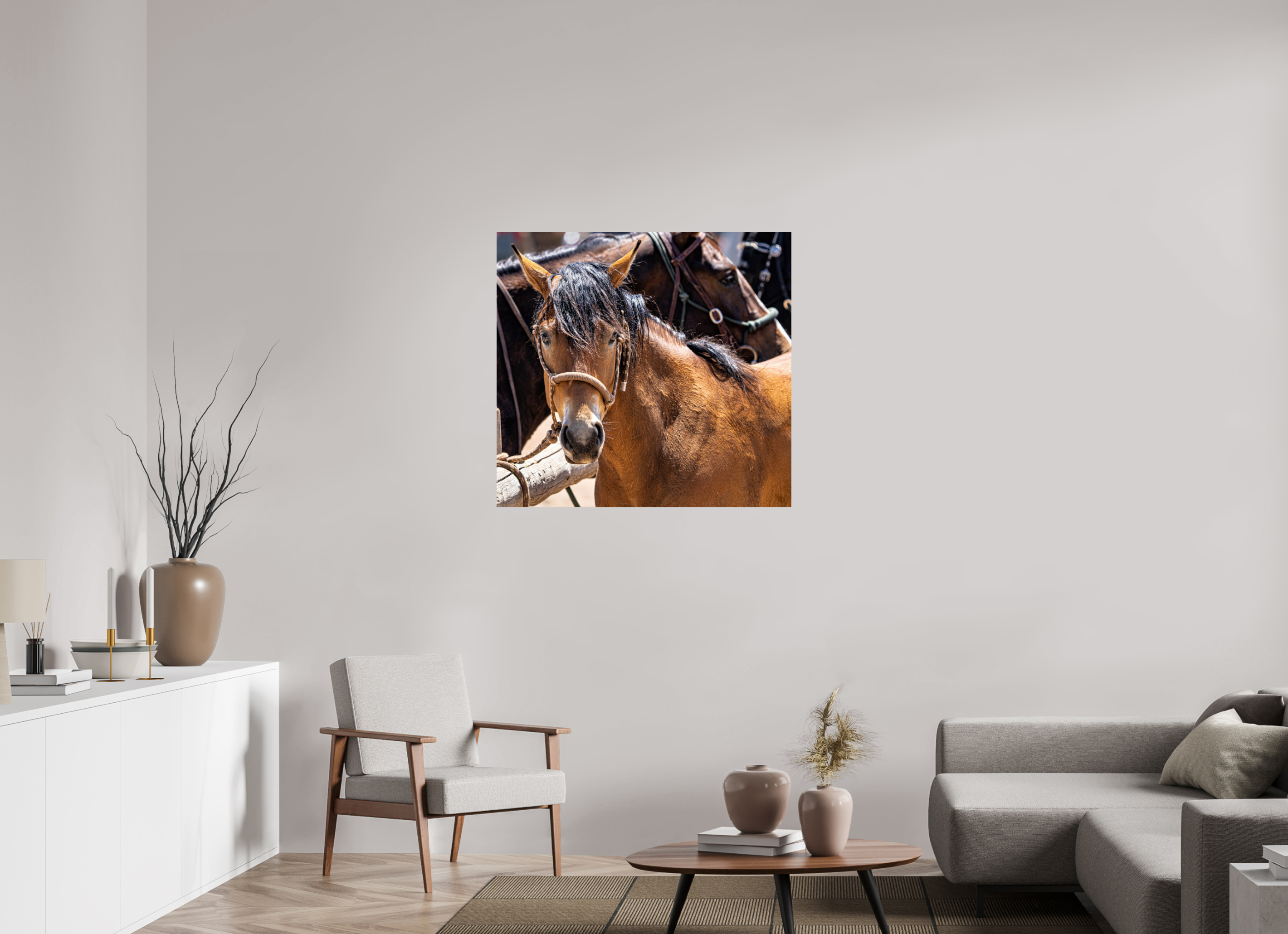 37.5 x 35″, METAL Pack Horse Portrait 6