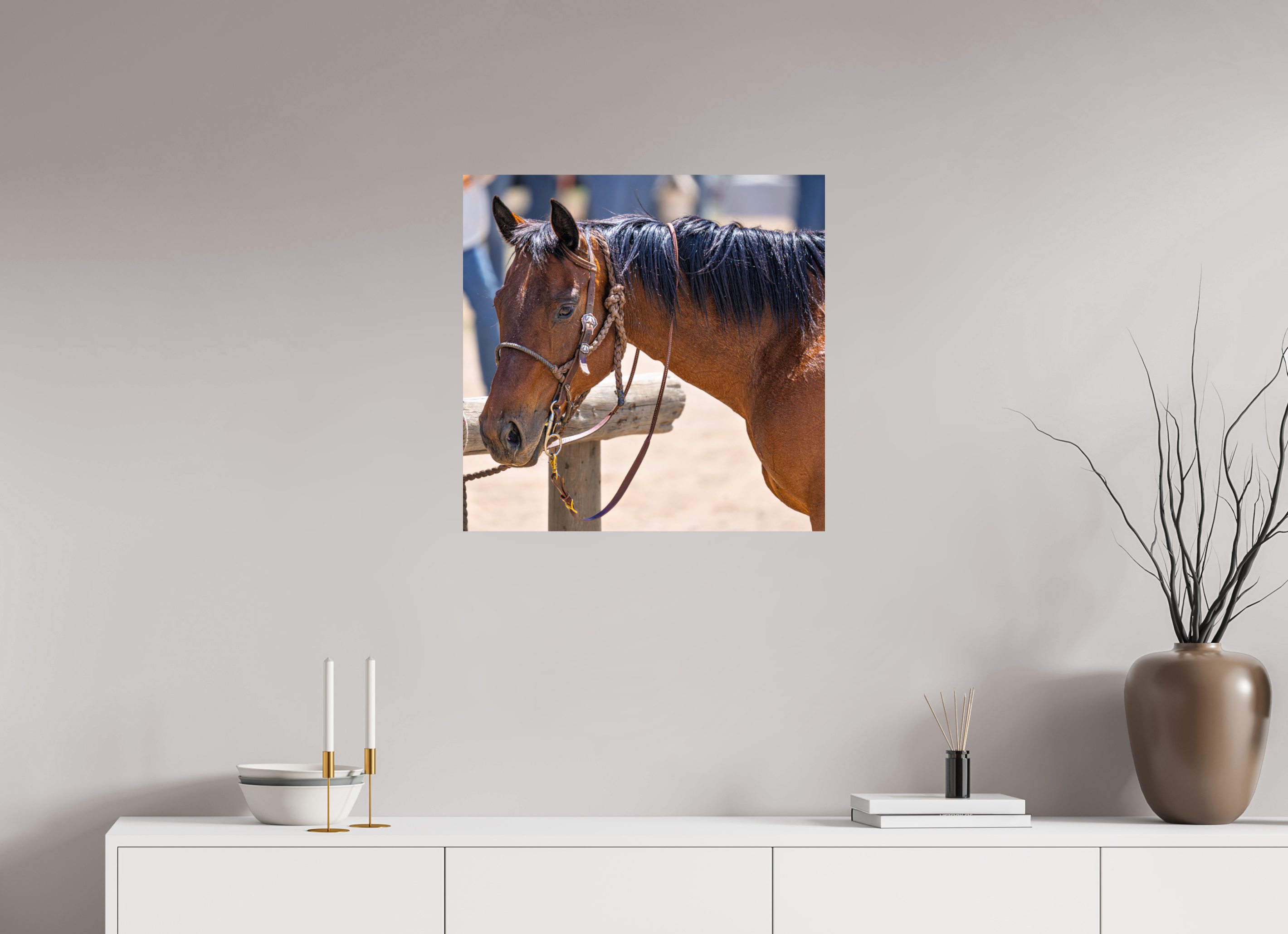 24.4 x 24″, METAL Pack Horse Portrait 15 Web Exclusive