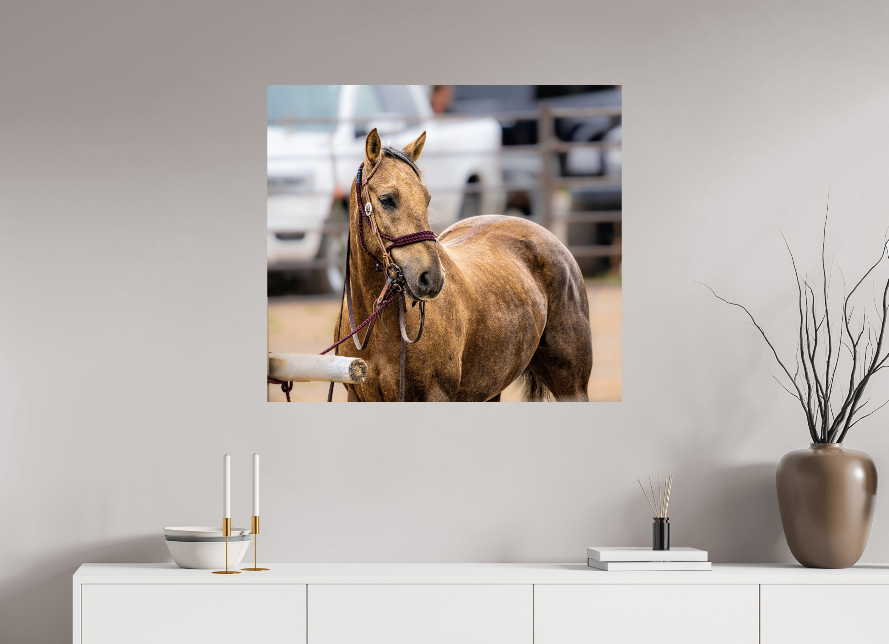 34.6 x 31″, METAL Pack Horse Portrait 3