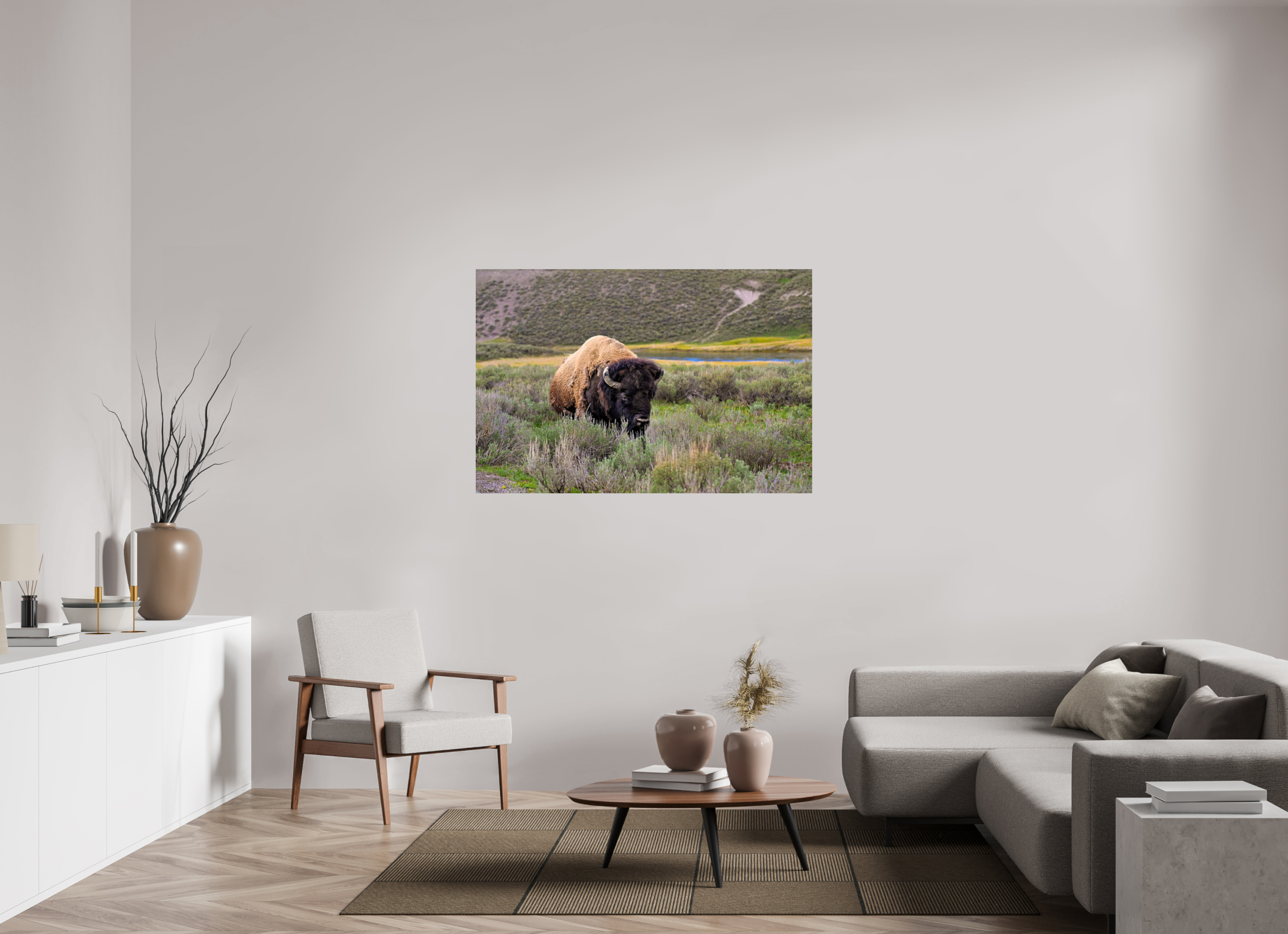 54 x 36″, METAL Bison