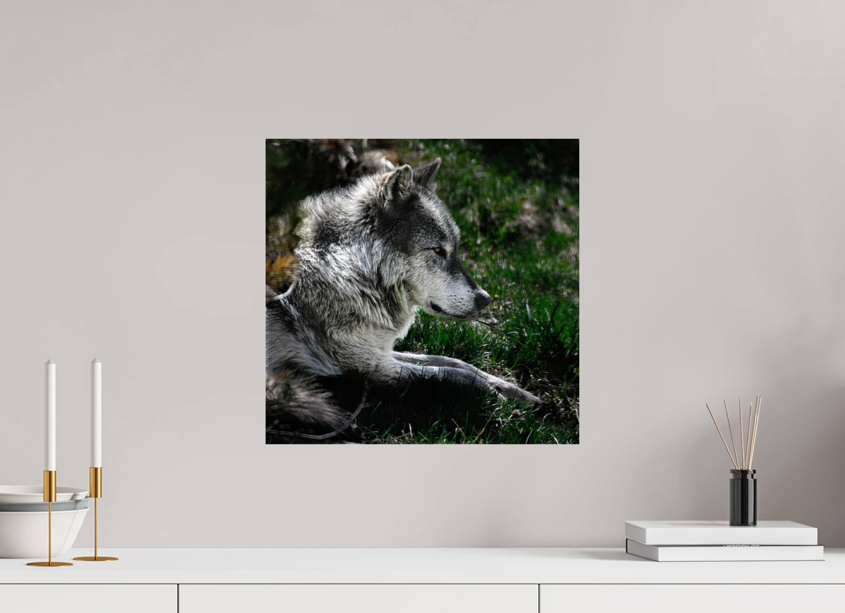 16.4 x 16″, METAL Wolf Side Profile