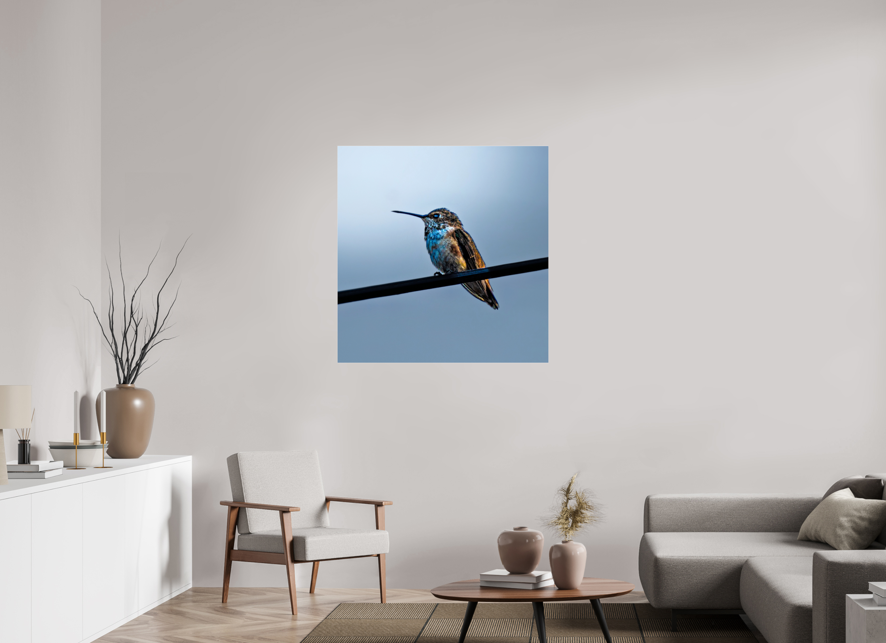 39 x 40.1″, ACRYLIC Hummingbird