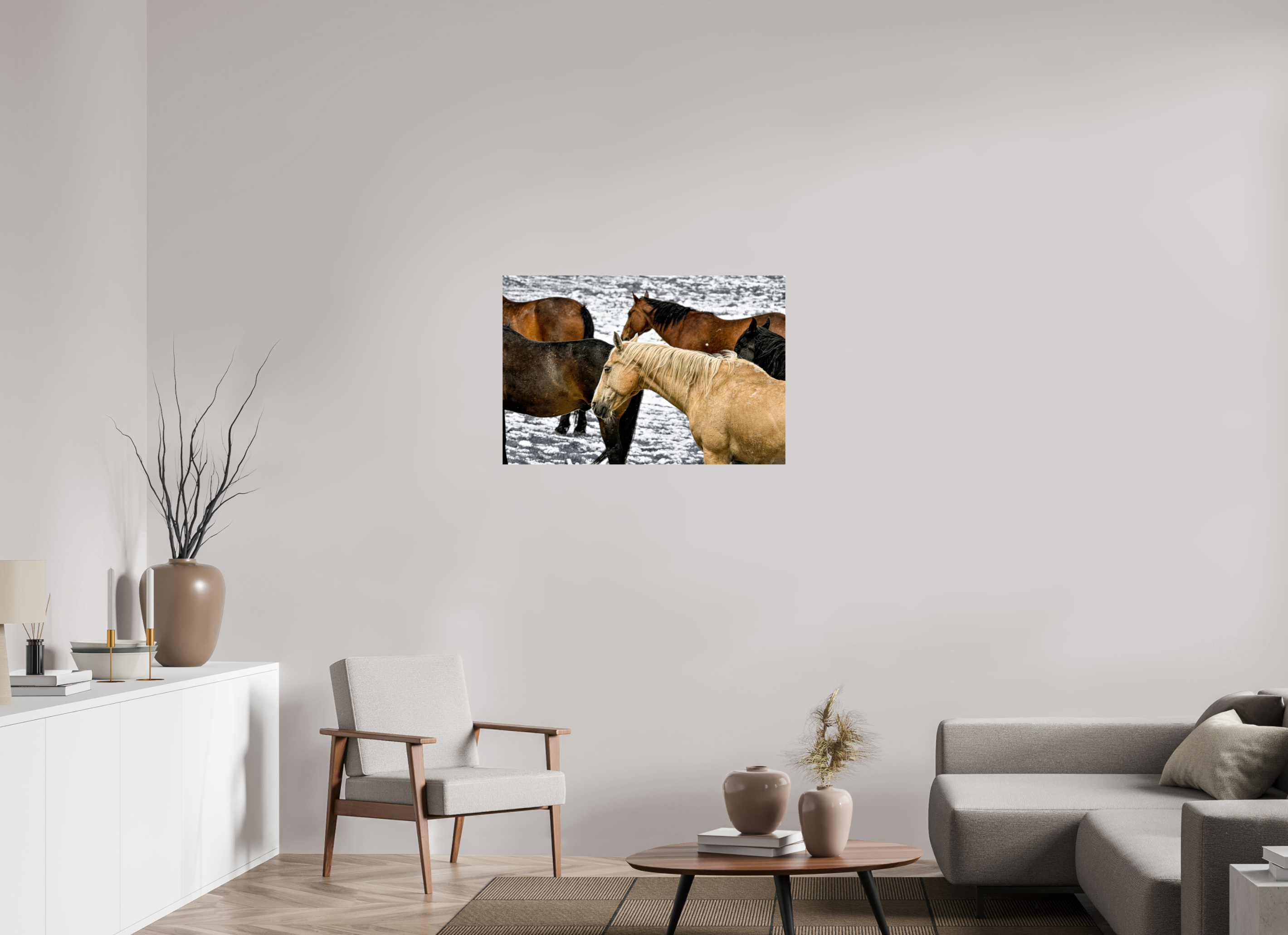 36 x 24″, METAL Colorful Horses