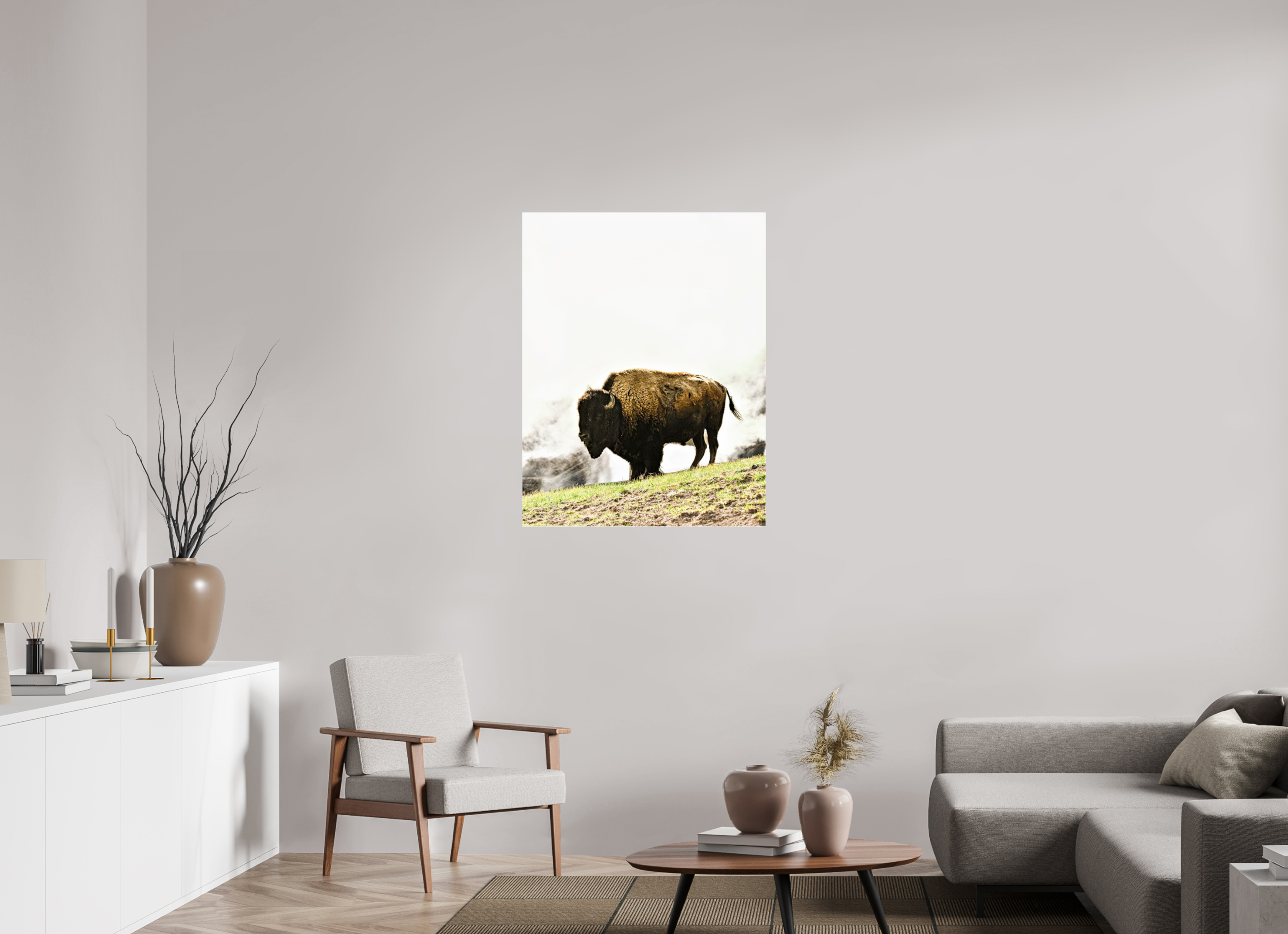 31 x 40″, ACRYLIC Bison with Steam