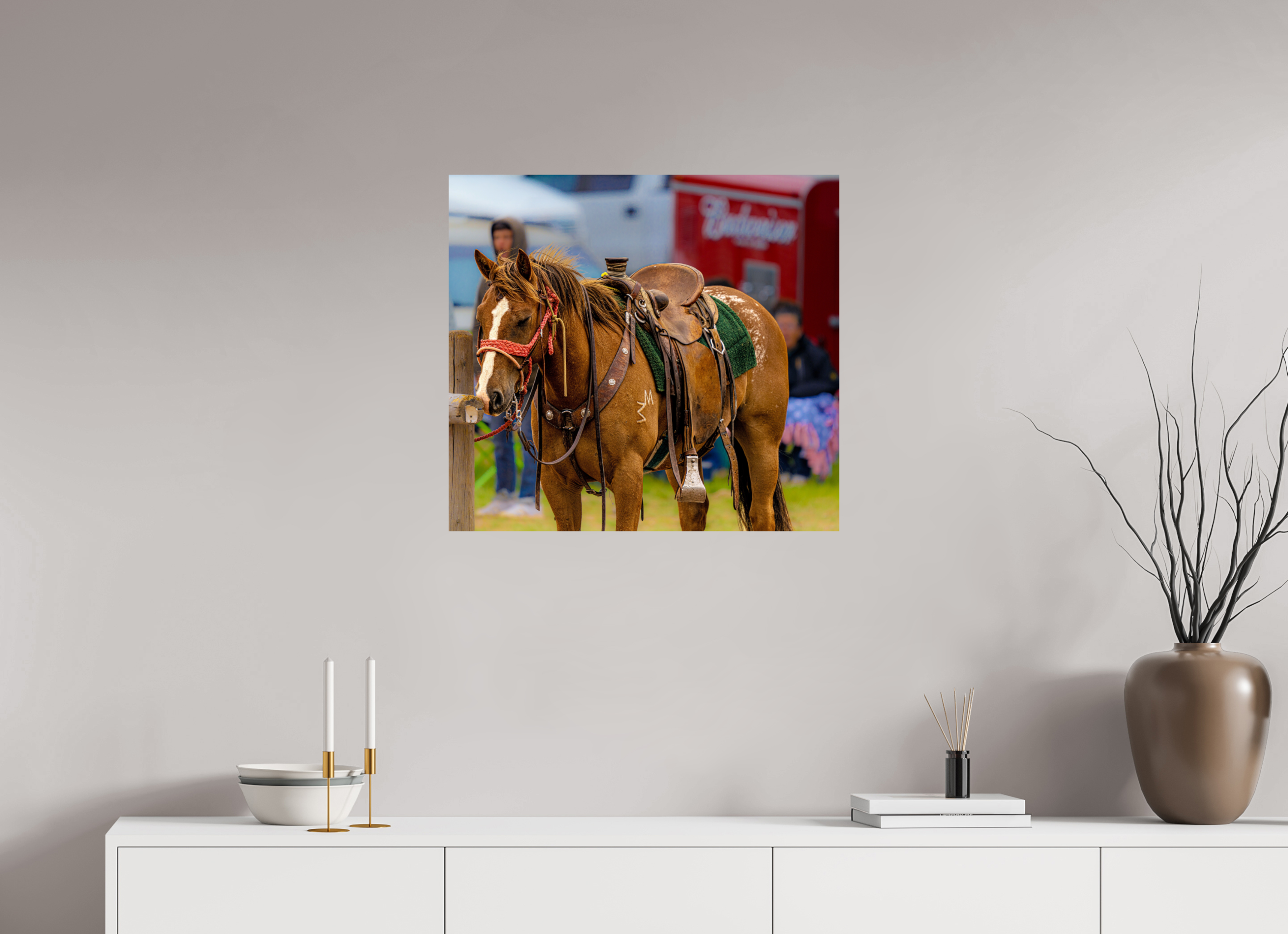 26.3 x 24″, METAL Pack Horse Portrait 18 Web Exclusive