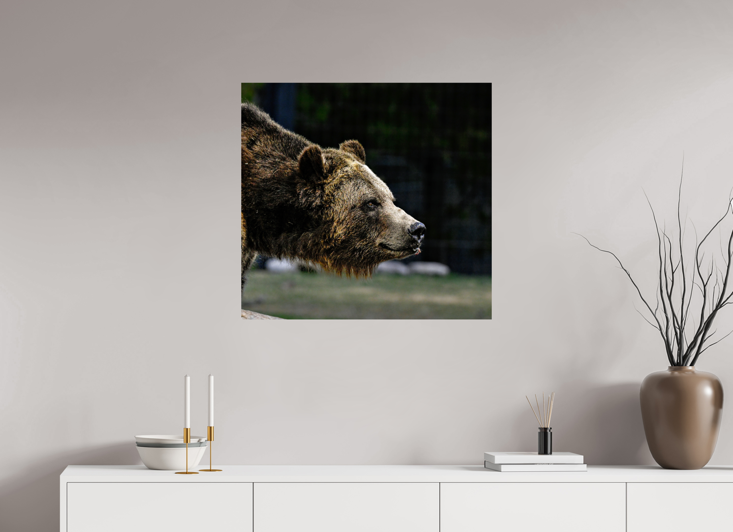 29.6 x 28″, METAL Bear Close Up