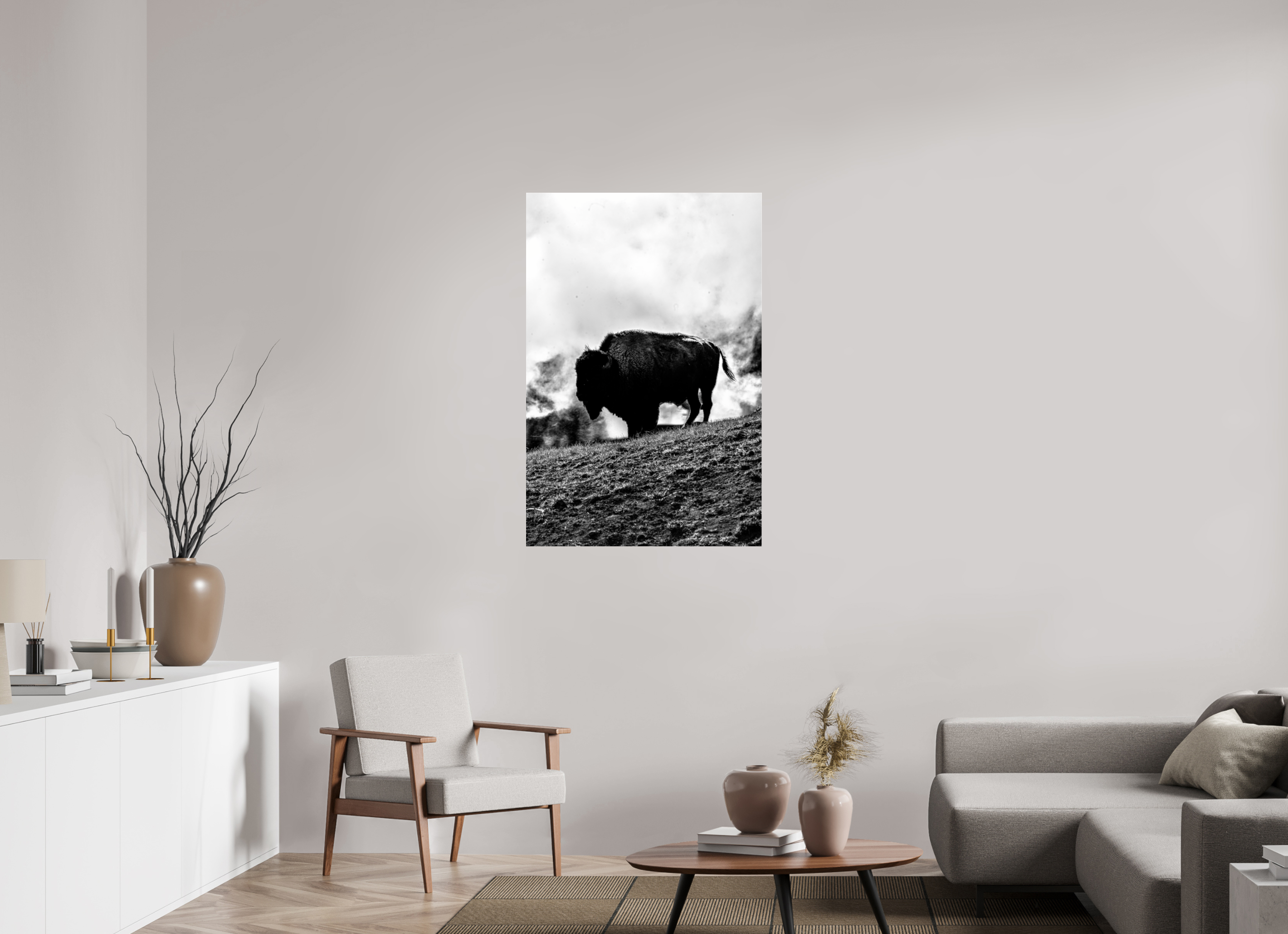 30 x 45″, ACRYLIC Monochrome Bison