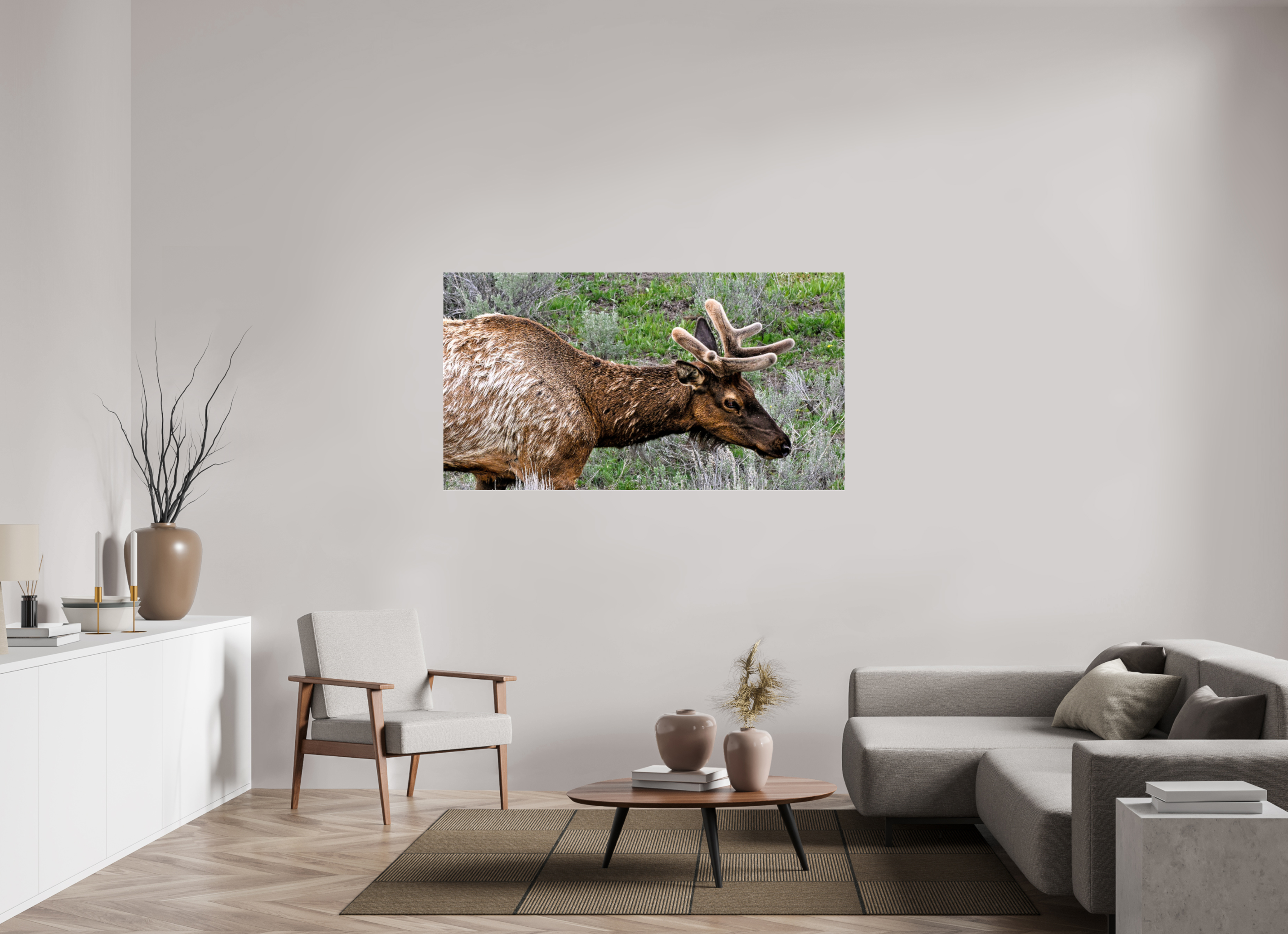 64.5 x 35″, ACRYLIC Elk