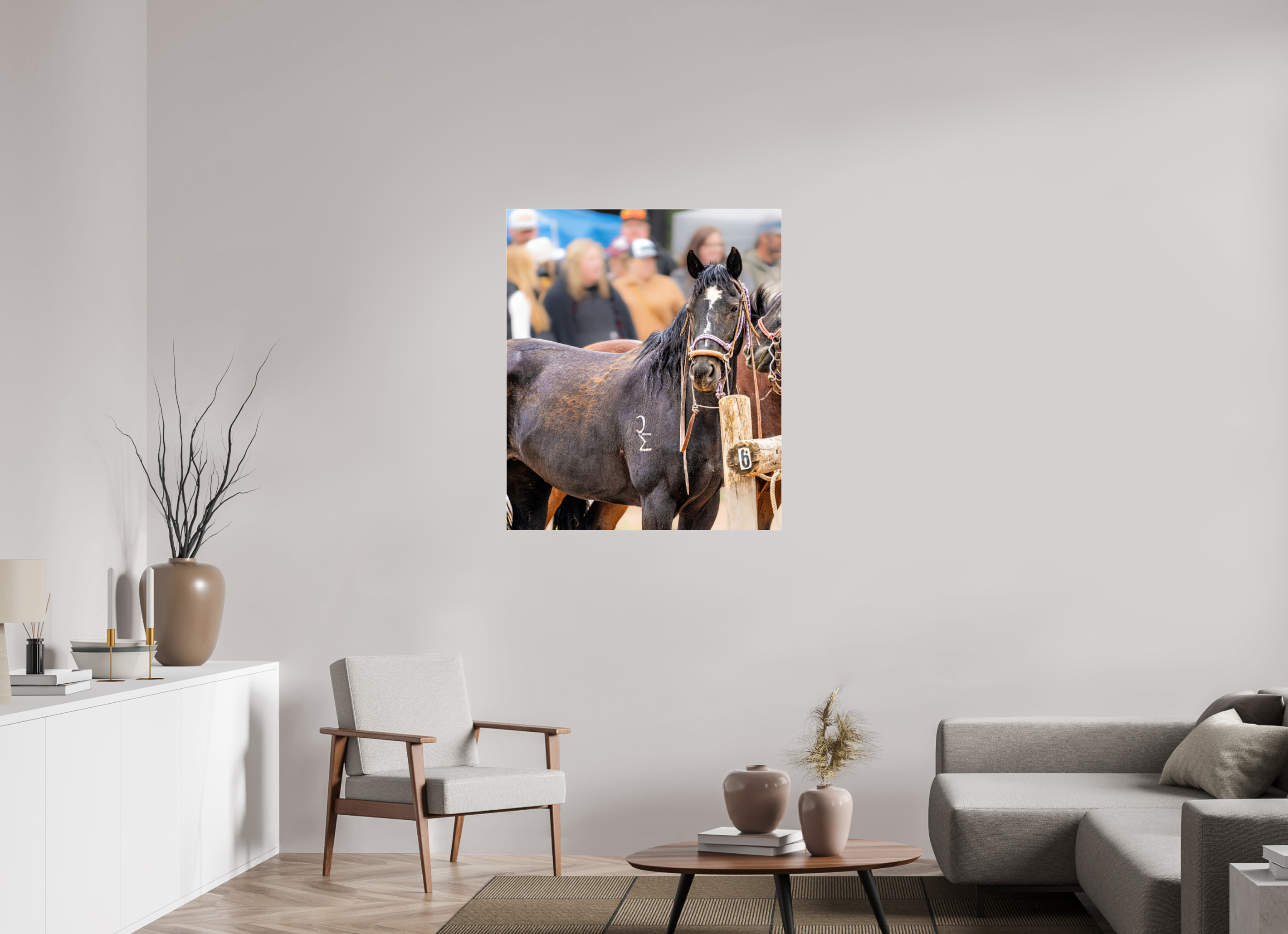 35 x 40.9″, ACRYLIC Pack Horse Portrait 17 Web Exclusive