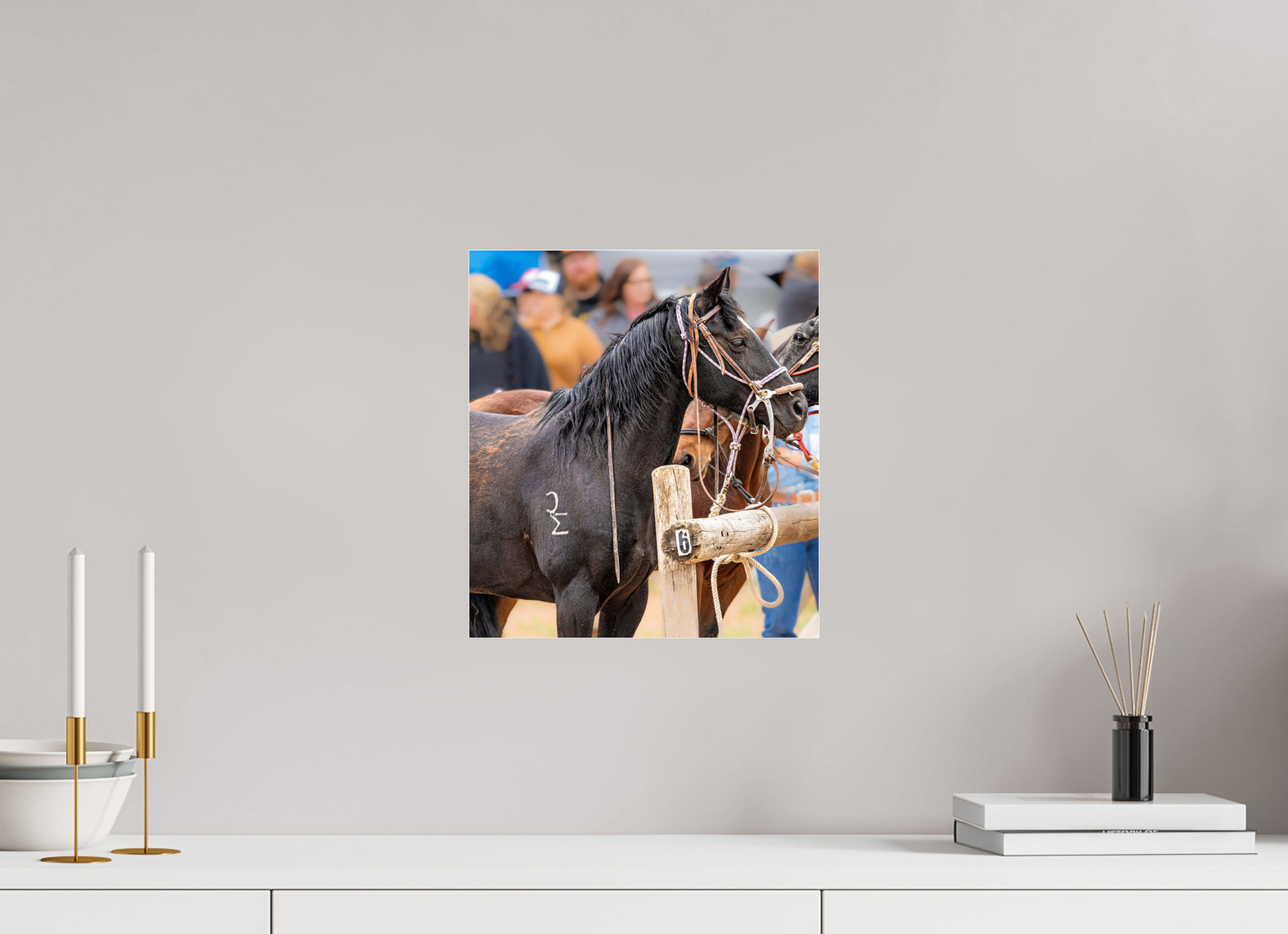 12 x 13.3″, ACRYLIC Pack Horse Portrait 2
