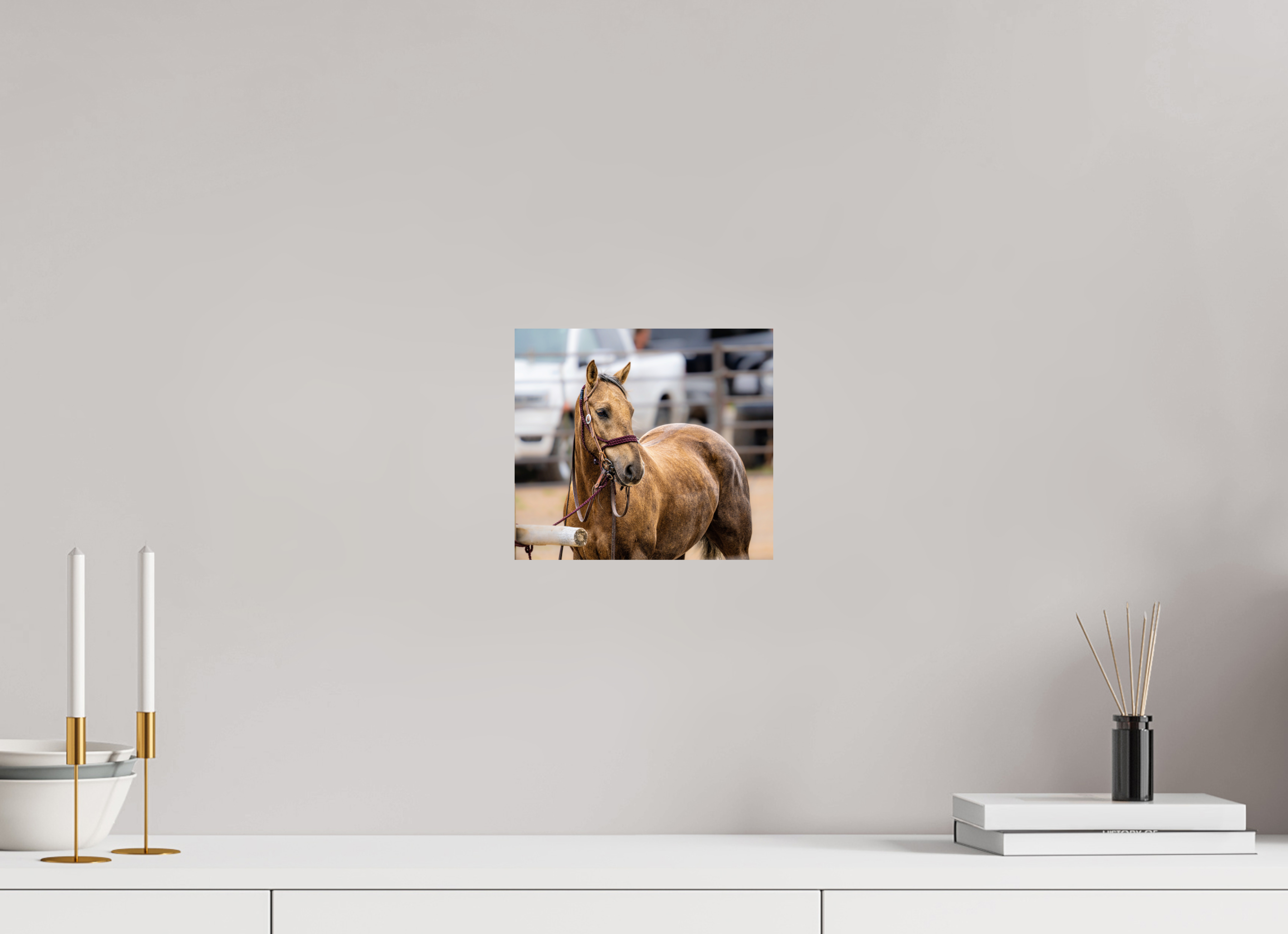 8.9 x 8″, METAL Pack Horse Portrait 3
