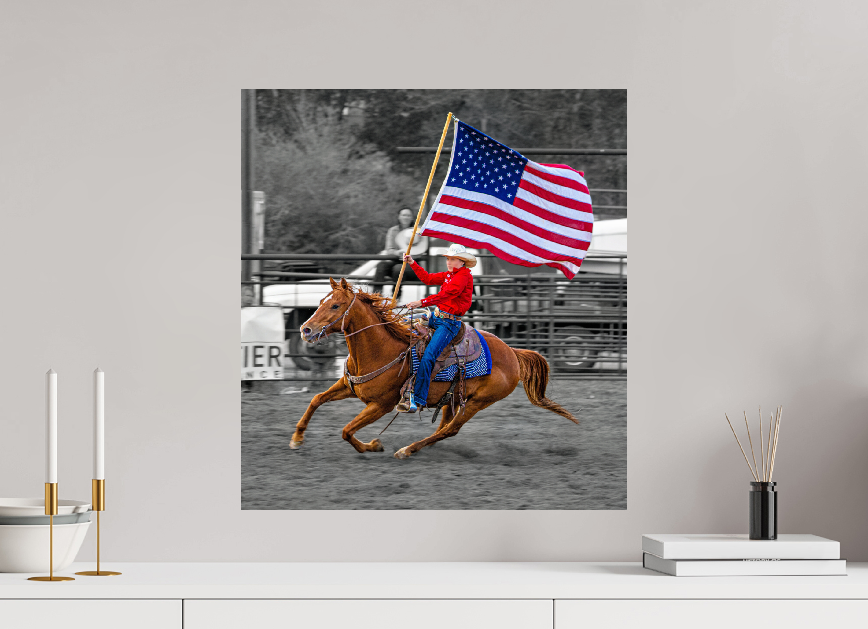 20 x 21.8″, PHOTO PAPER America 250 Flag Rider 17