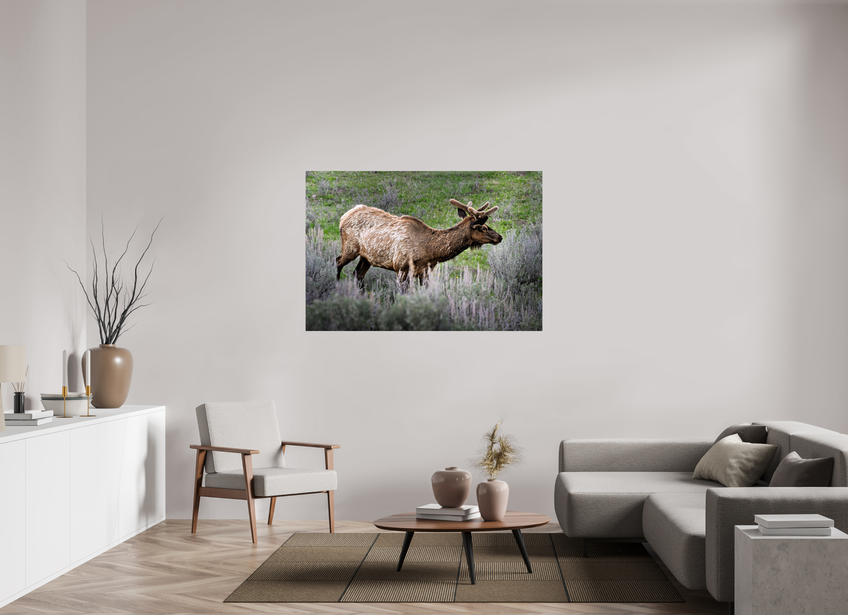 57.8 x 39″, METAL Elk