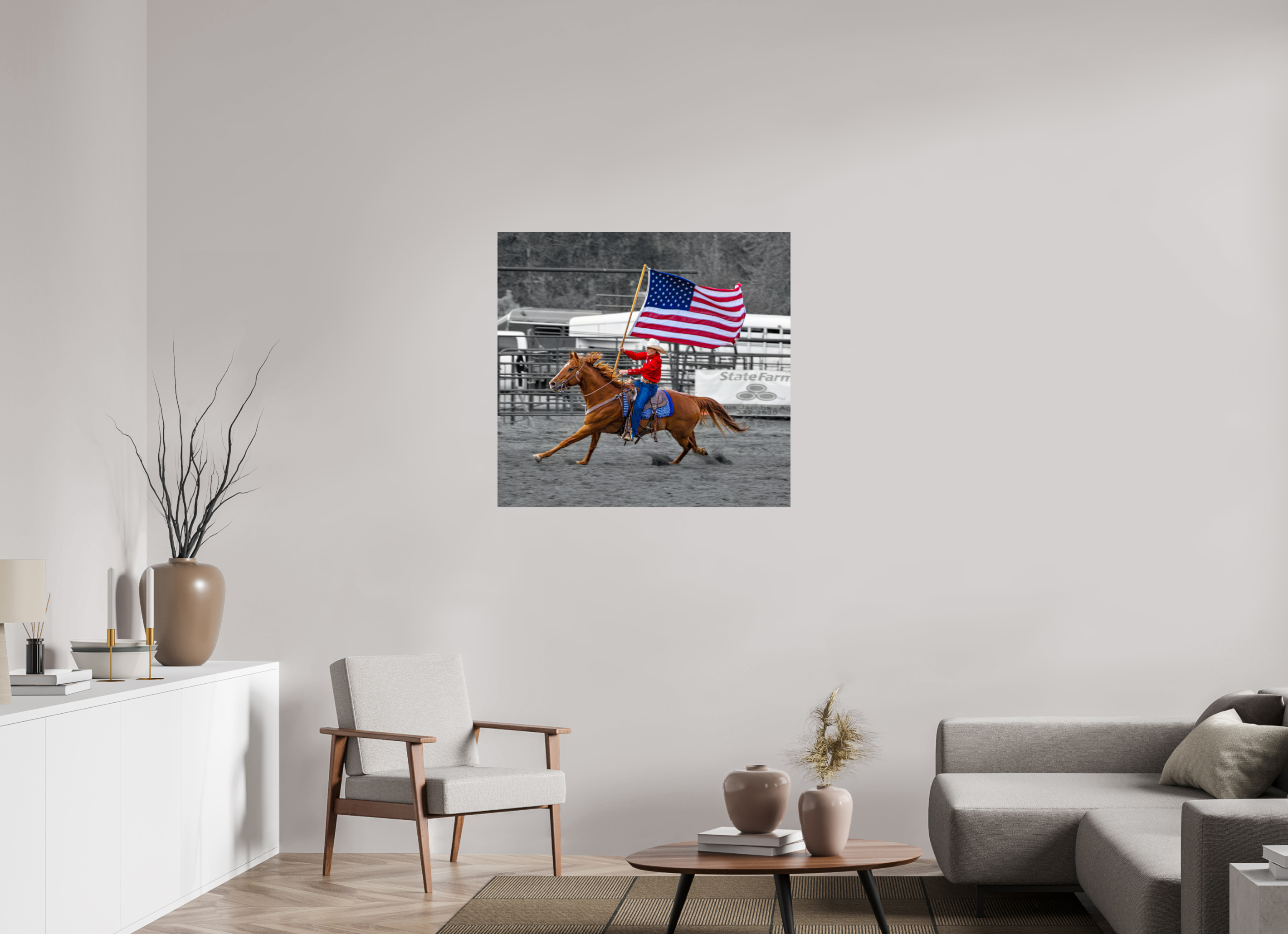 37.3 x 35″, METAL America 250 Flag Rider 13