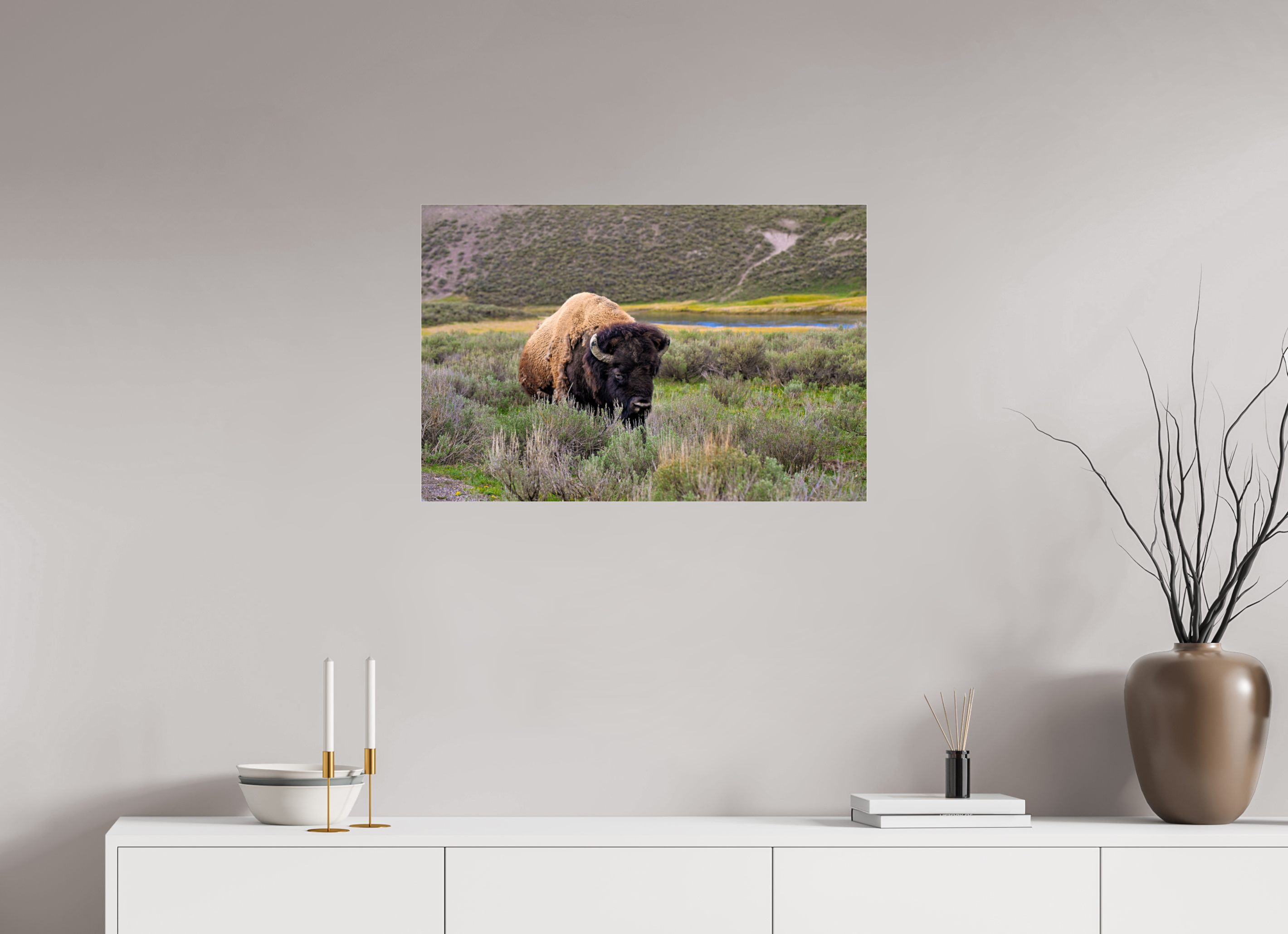 30 x 20″, ACRYLIC Bison