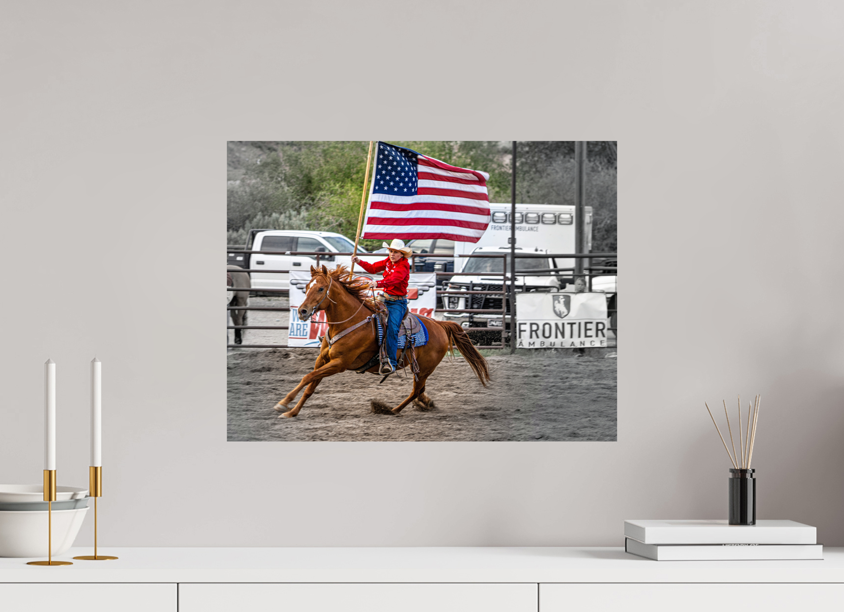 20.7 x 16″, PHOTO PAPER America 250 Flag Rider 15