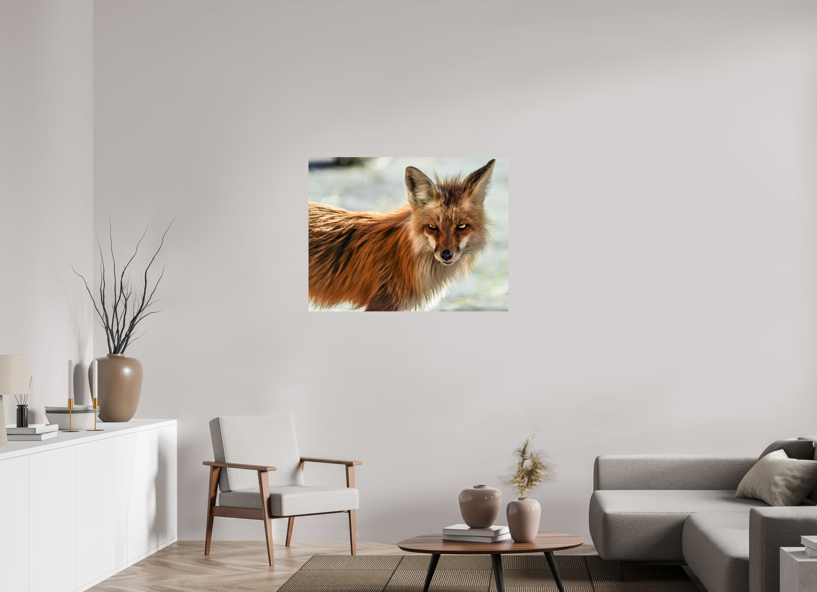 40.1 x 31″, METAL Haunting Fox