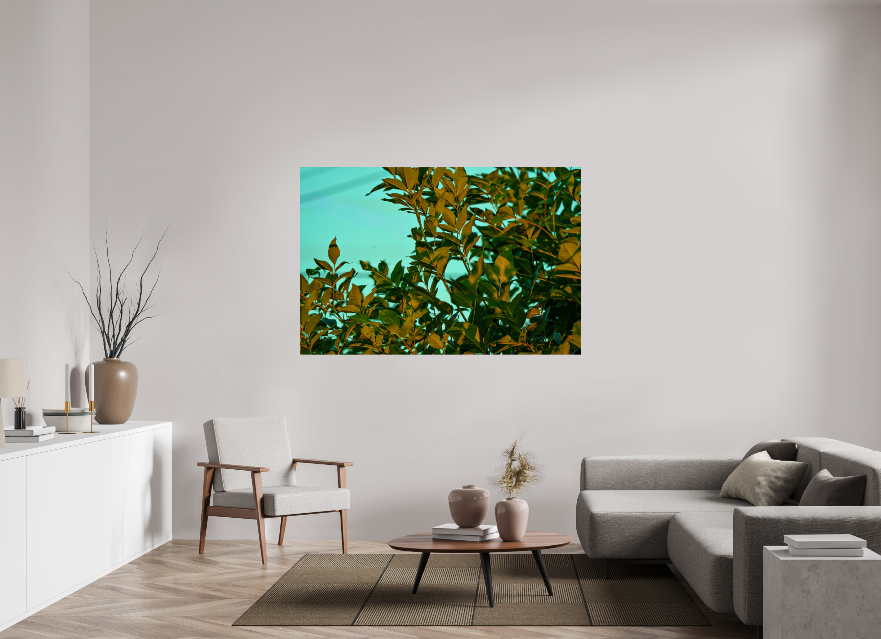 66 x 44″, ACRYLIC Leaves