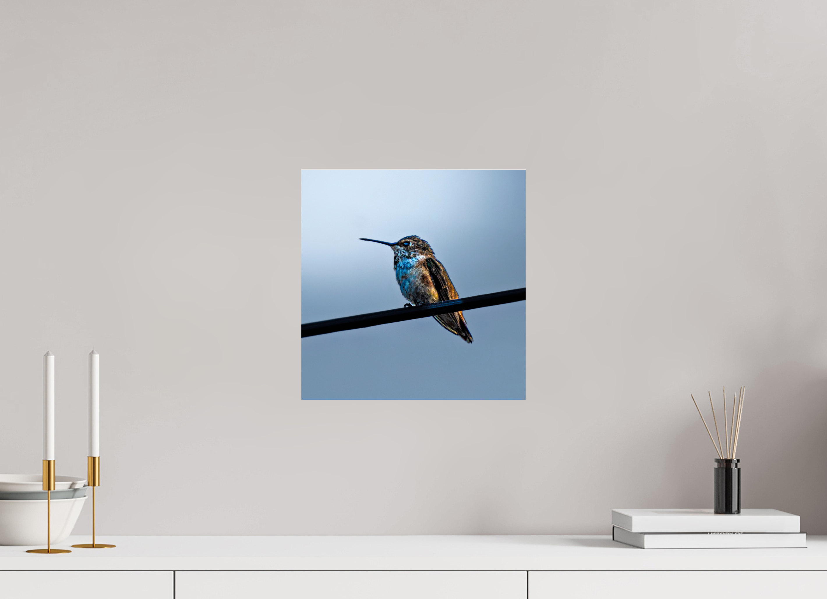 12 x 12.3″, ACRYLIC Hummingbird