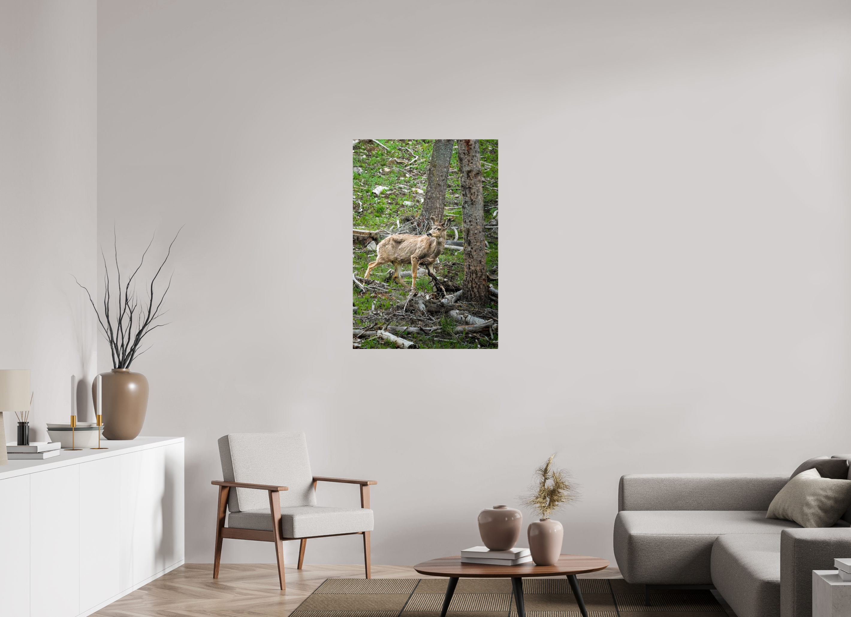 28 x 40.4″, METAL Deer