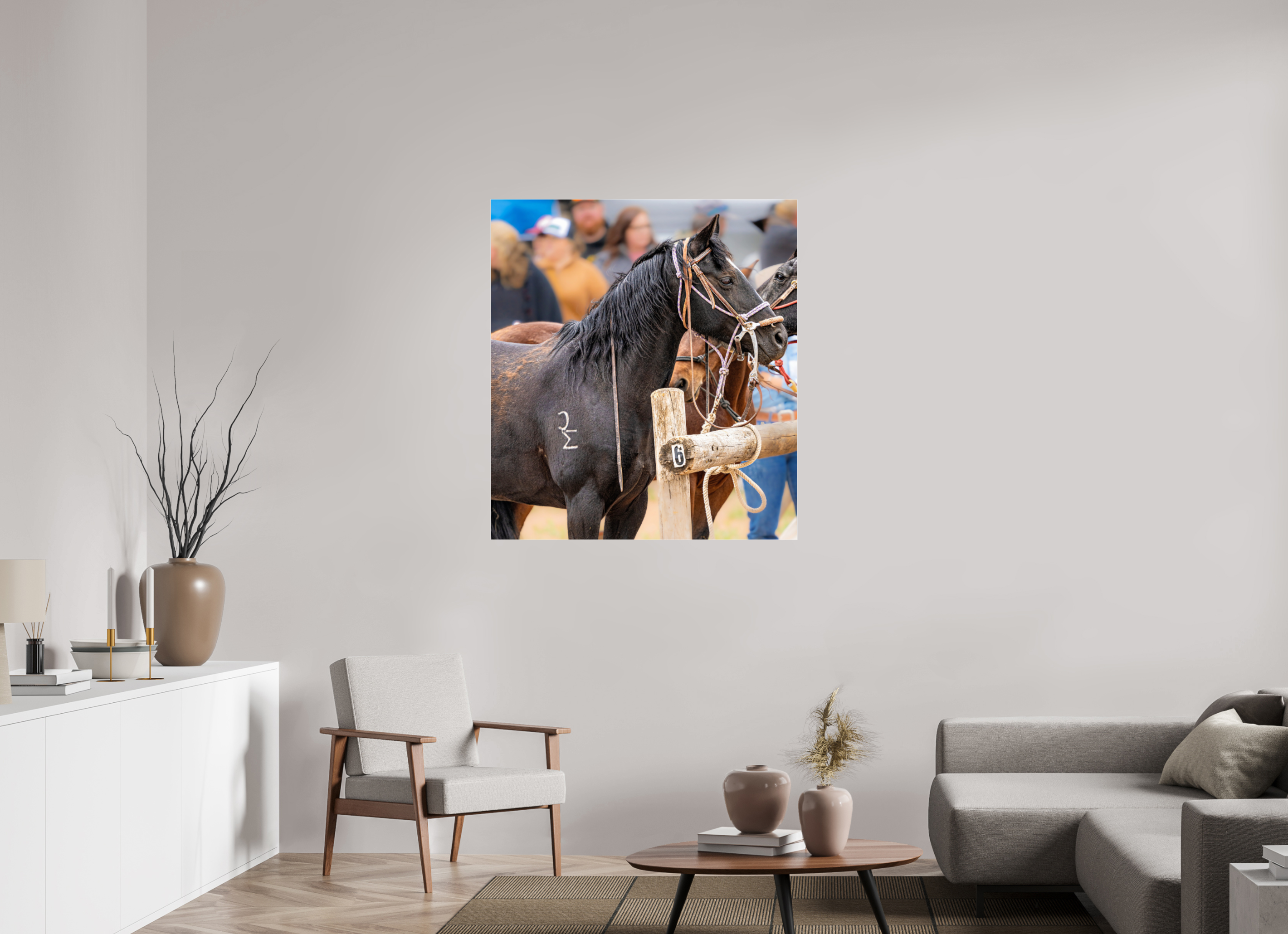 39 x 43.3″, ACRYLIC Pack Horse Portrait 2
