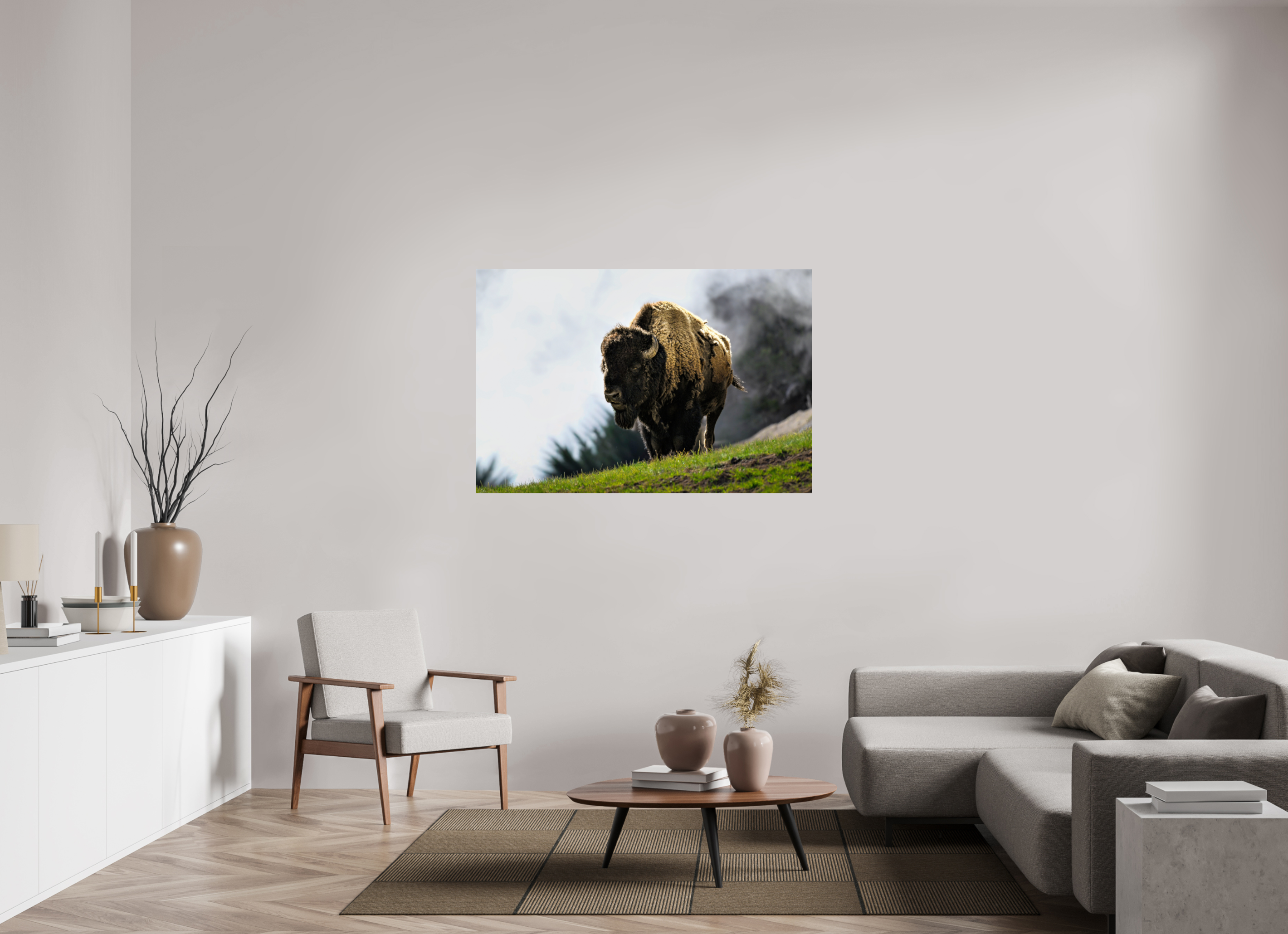 54 x 36″, ACRYLIC Bison