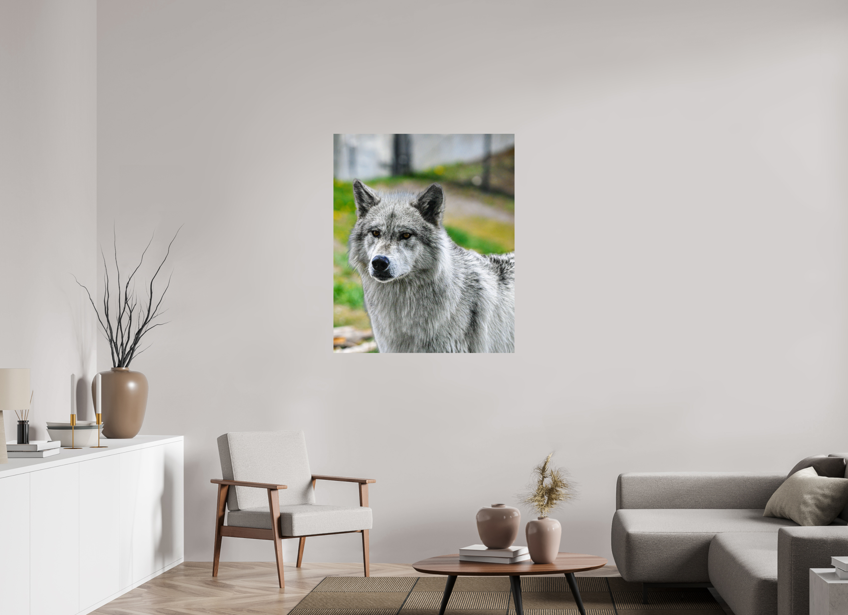 35 x 42.4″, METAL Wolf Portrait